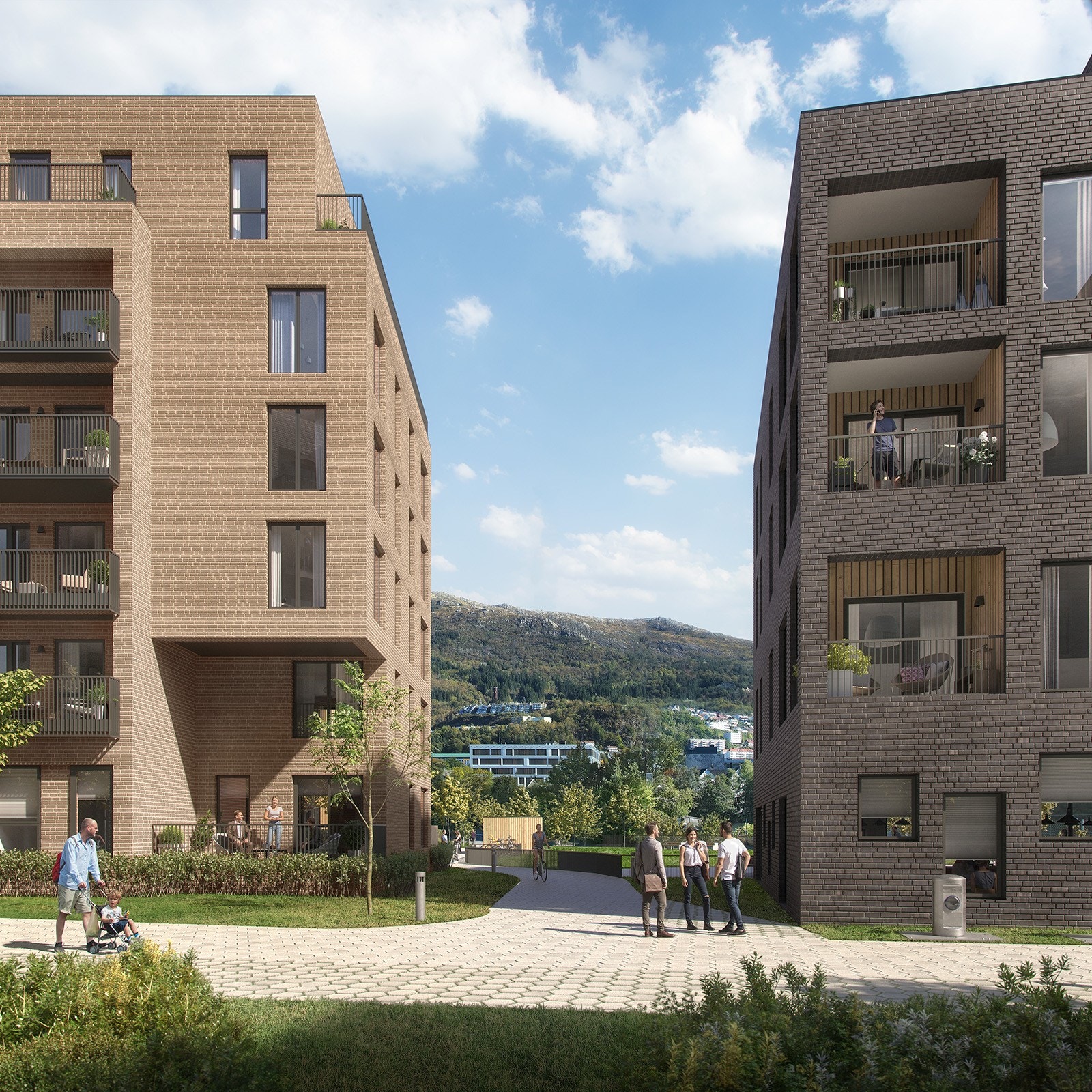 Det beste fra begge verdener. Urbane kvaliteter på den ene siden, og rolige, grønne omgivelser på den andre. Galleribilde