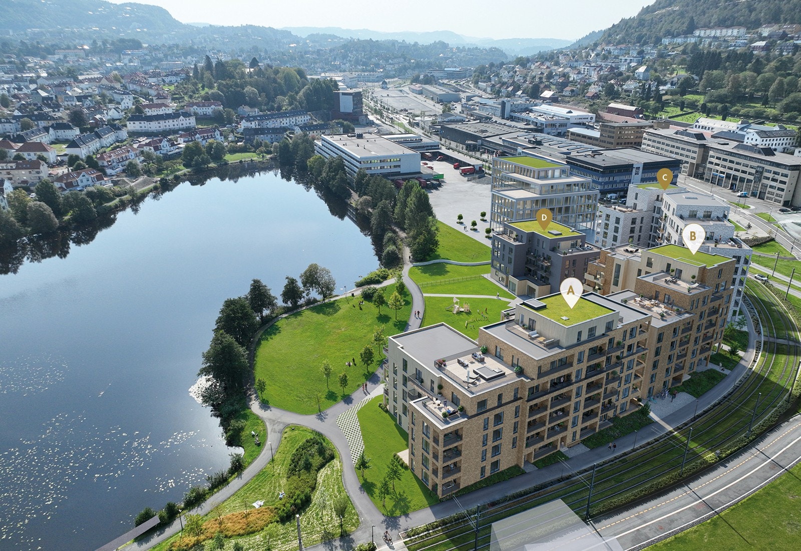 Nå har salget startet for hus B med 39 nye Plussboliger®. Velkommen hjem til lekre kvaliteter og flotte fellesareal. Galleribilde