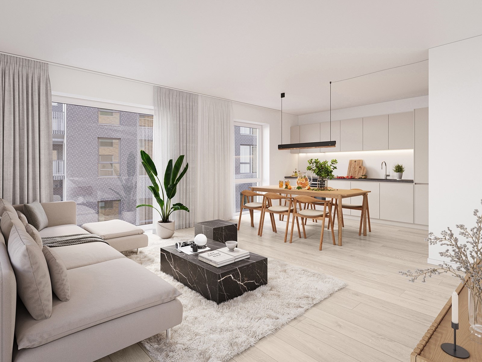 Illustrasjonsbilde av 3-roms leilighet B2301. Avvik vil forekomme. Galleribilde