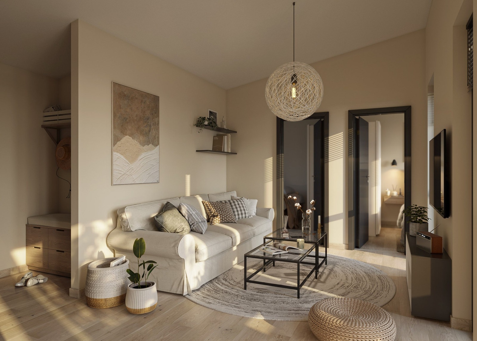 Boligen bygges med svært god takhøyde, noe som sammen med store vindusflater sørger for en meget god romfølelse. Galleribilde