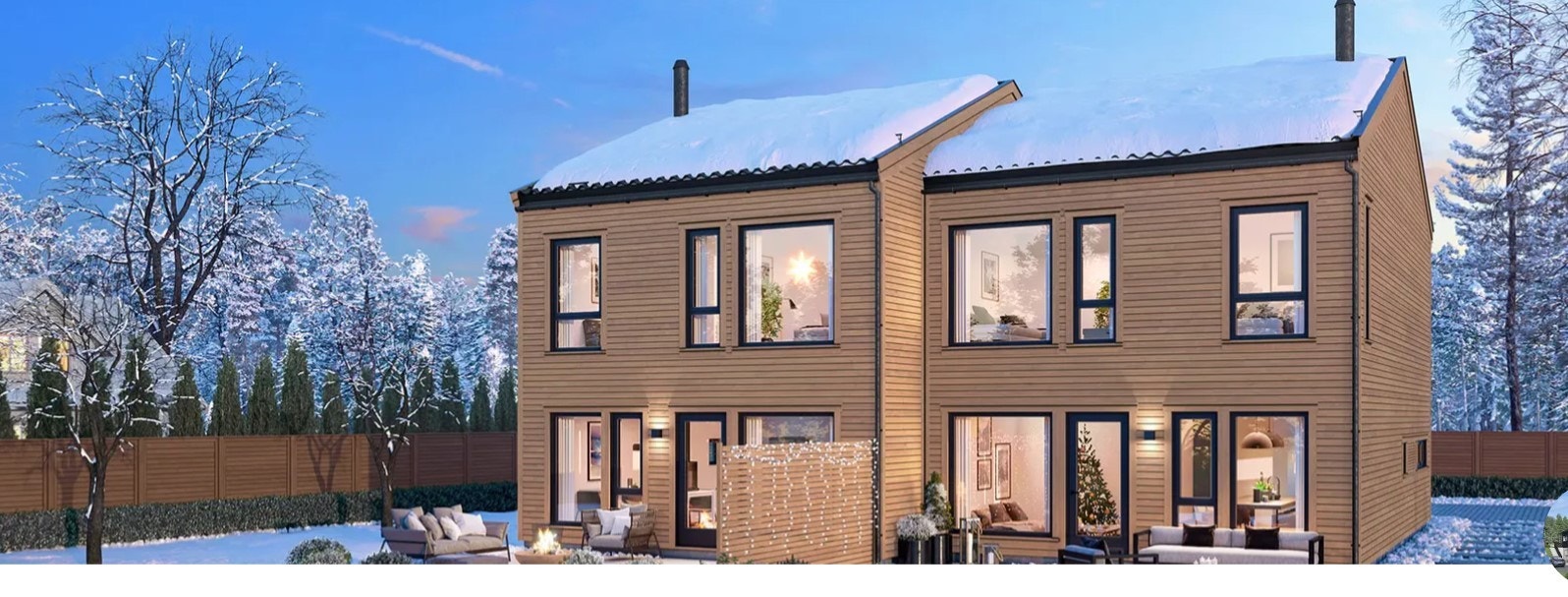 IG til to boliger i rekken som vist på bilde Galleribilde