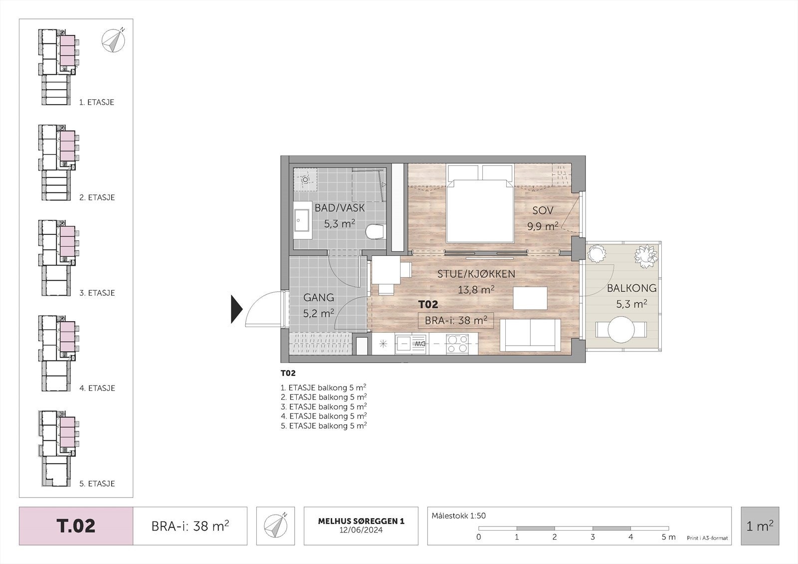 Planløsning A-507 Galleribilde