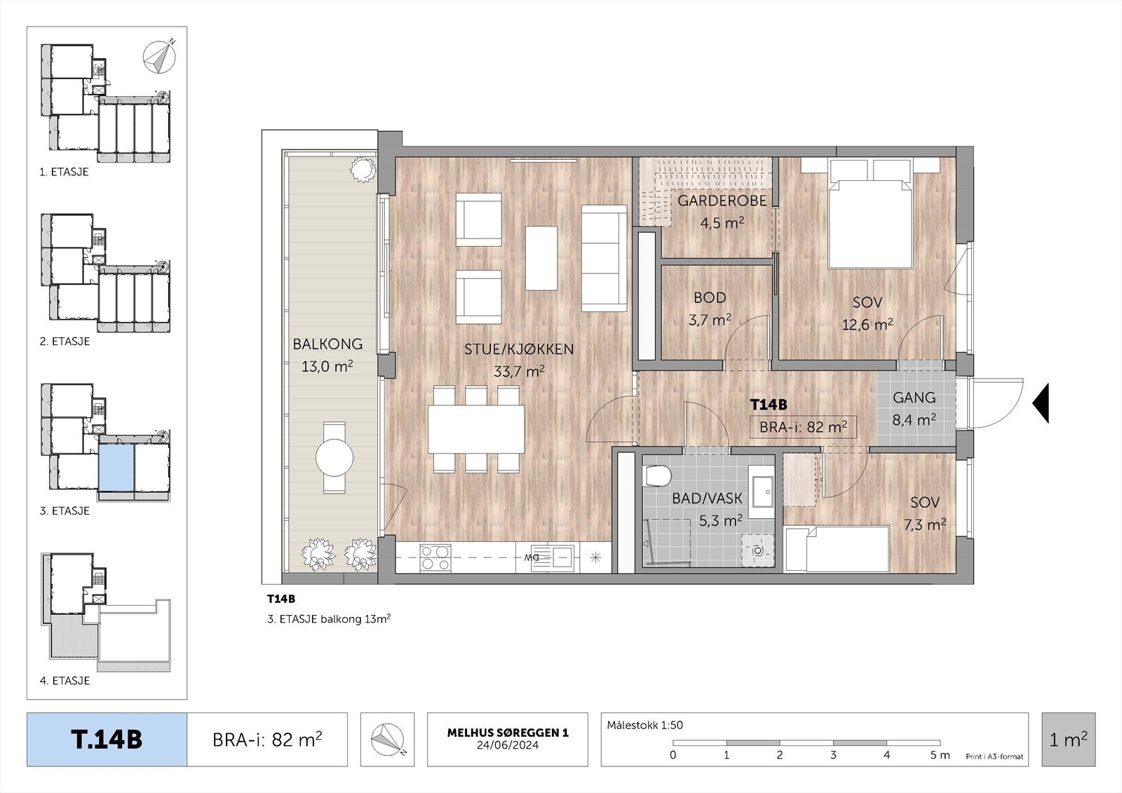 Planløsning B-302 Galleribilde