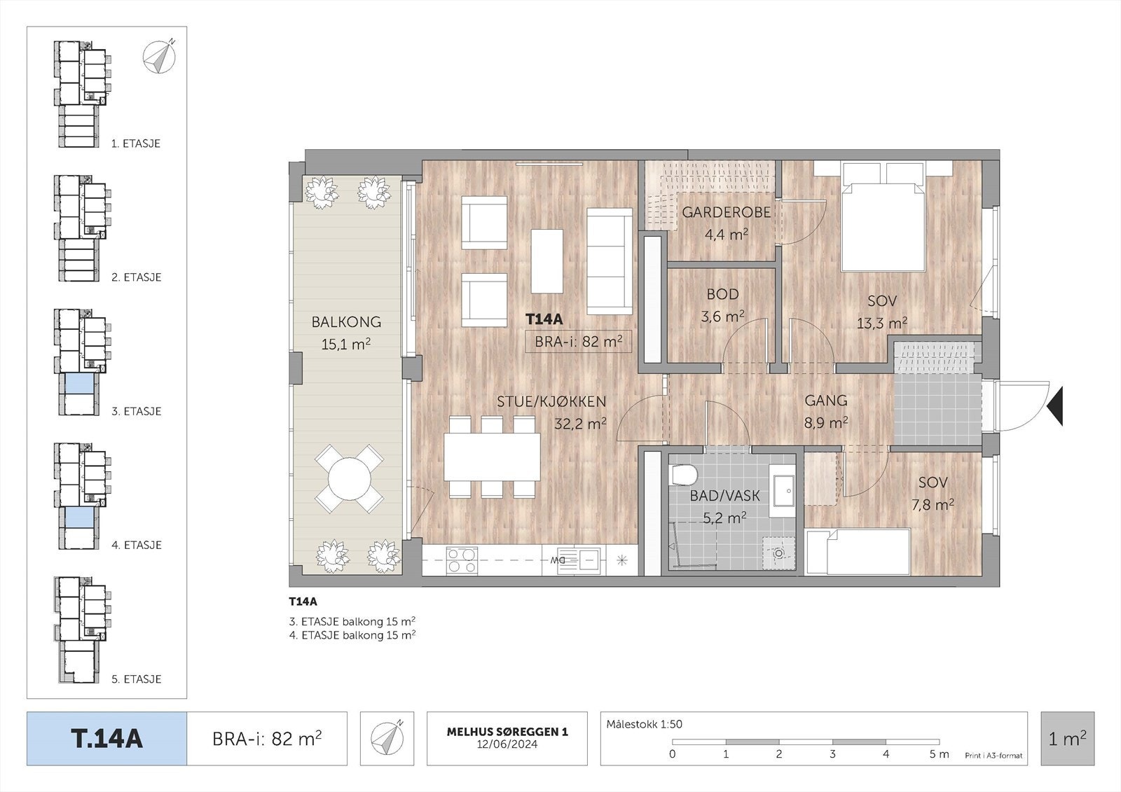 Planløsning A-302 Galleribilde