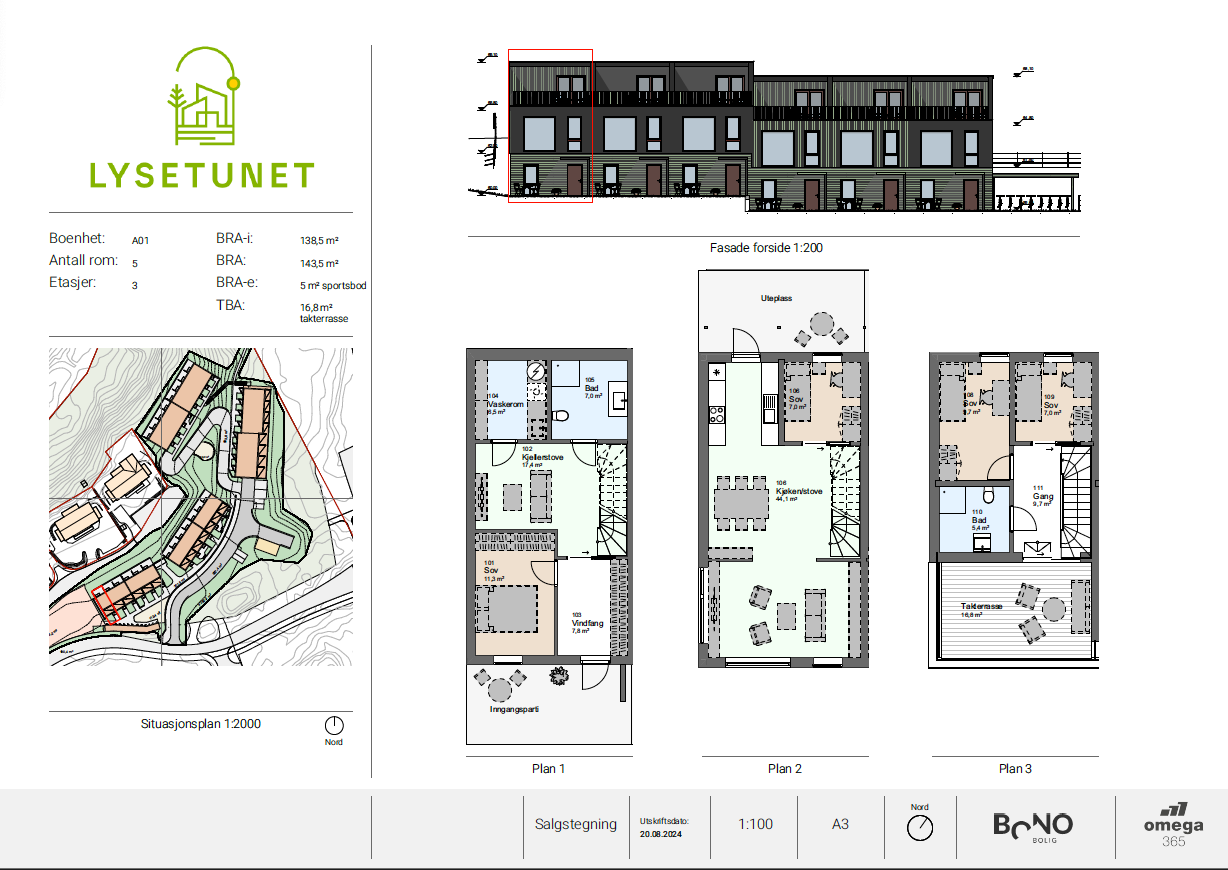 Rekkehus A1 143 kvm Galleribilde