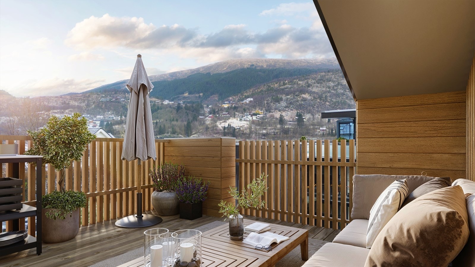 Fra takterrasse har du god plass til hagemøbler og grill (Illustrasjon - avvik kan forekomme Galleribilde