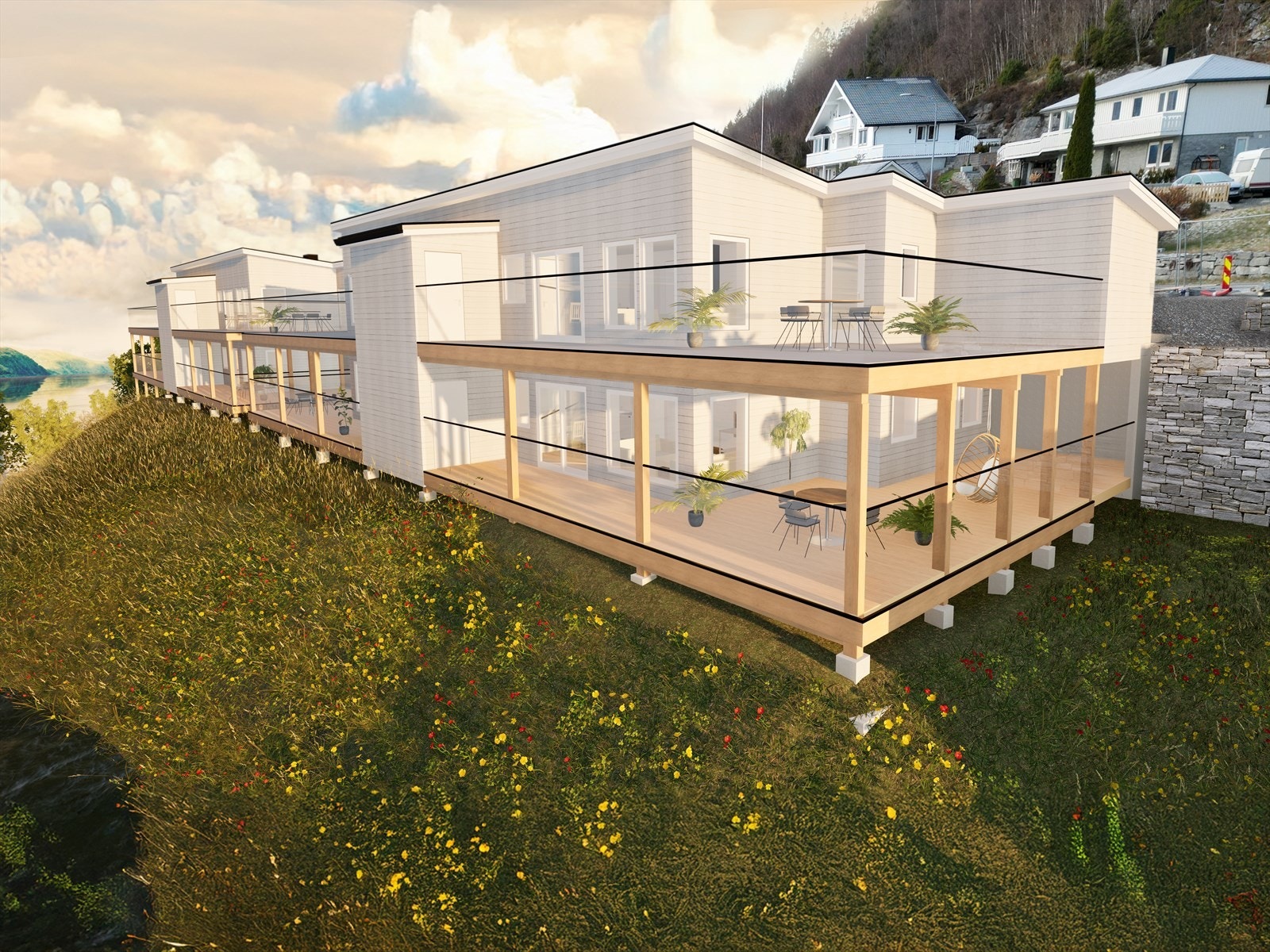 Illustrasjon av leilegheitane mot aust Galleribilde