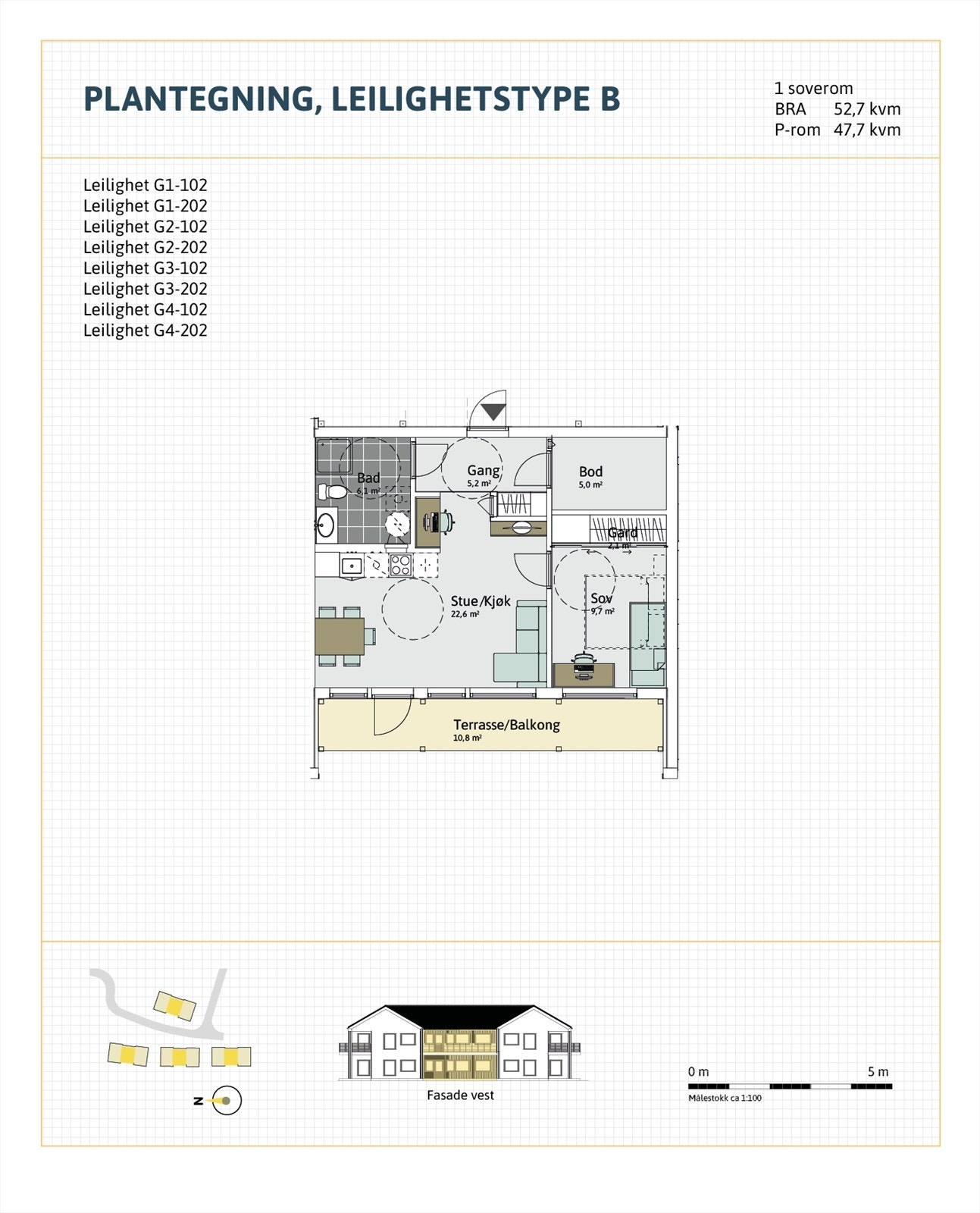 Plantegning leilighetstype B Galleribilde