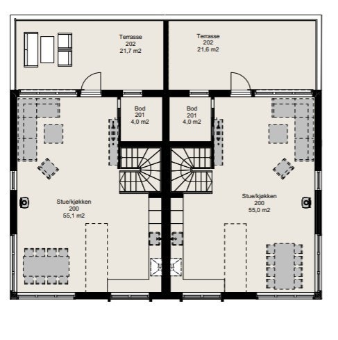 Planløsning tomannsbolig, 2.etg Galleribilde