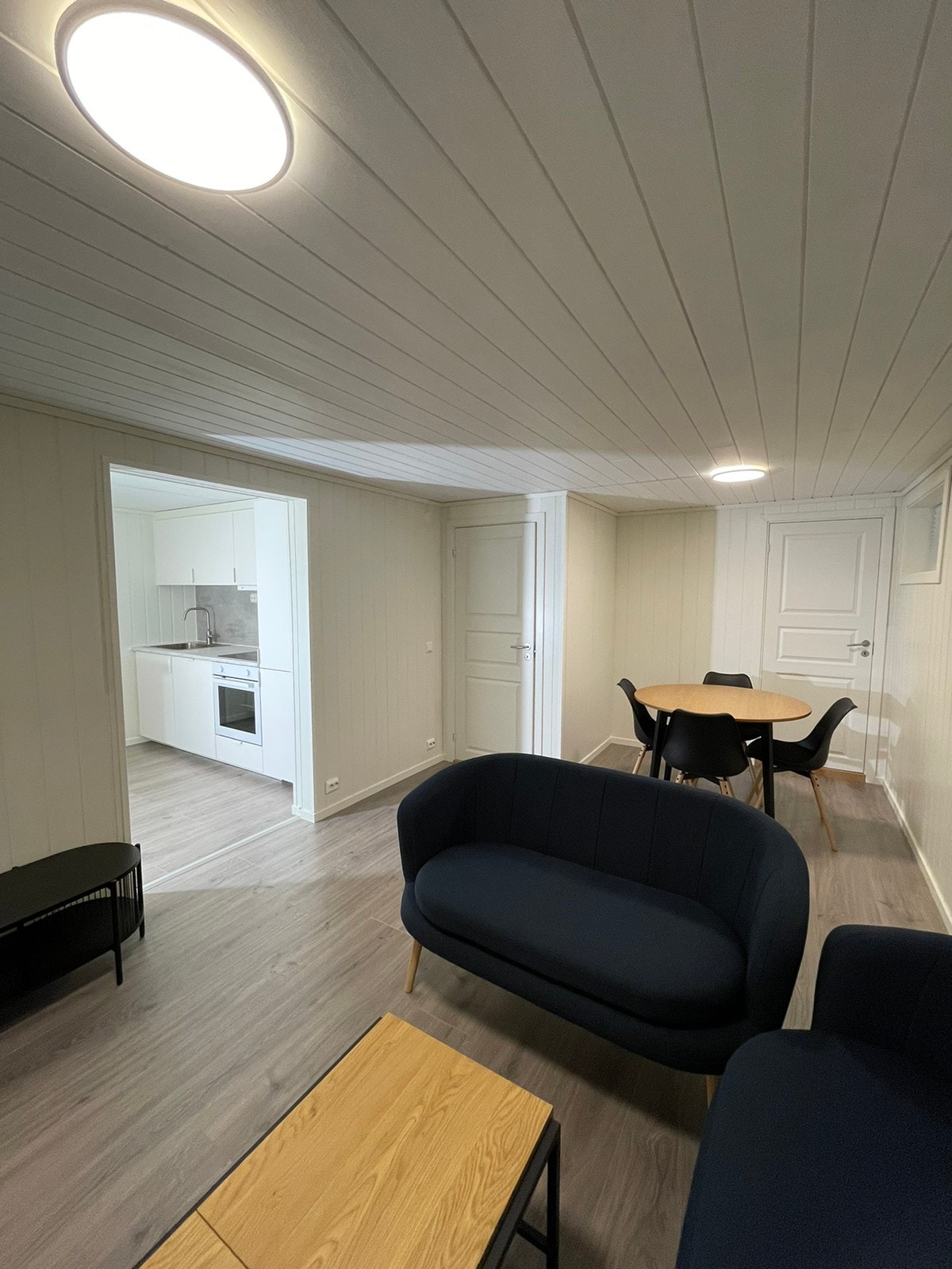 Lys romslig stue med spisegruppe Galleribilde