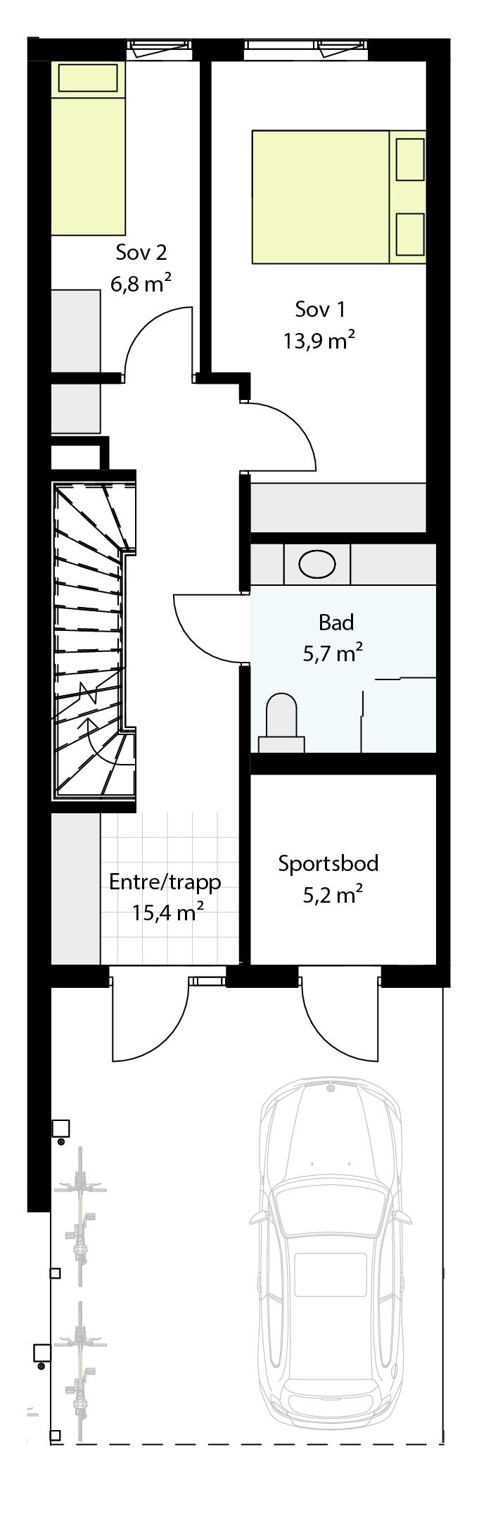 Plantegning 1. etg. Galleribilde