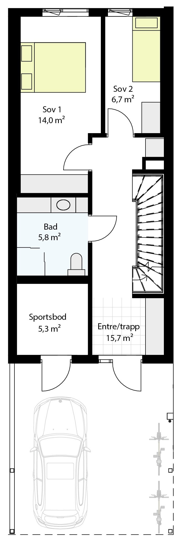 Plantegning 1. etg. Galleribilde
