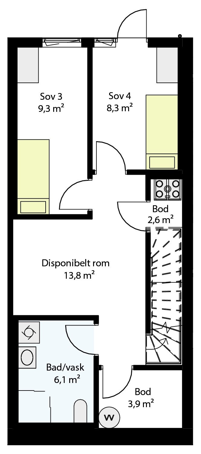 Plantegning u. etg. Galleribilde