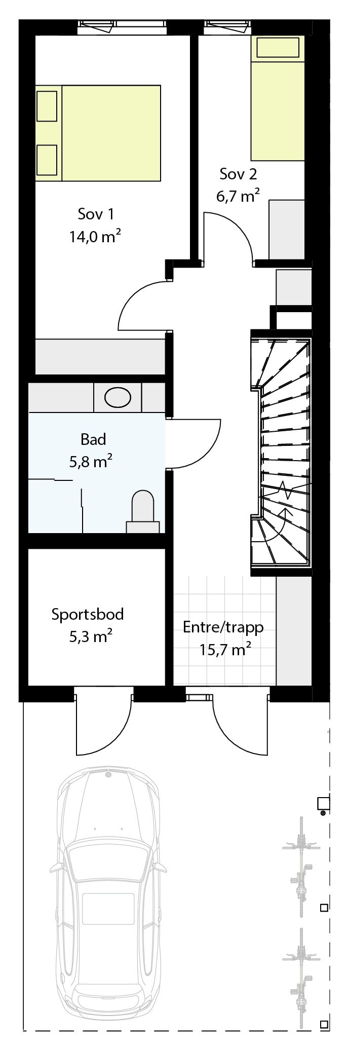 Plantegning 1. etg. Galleribilde