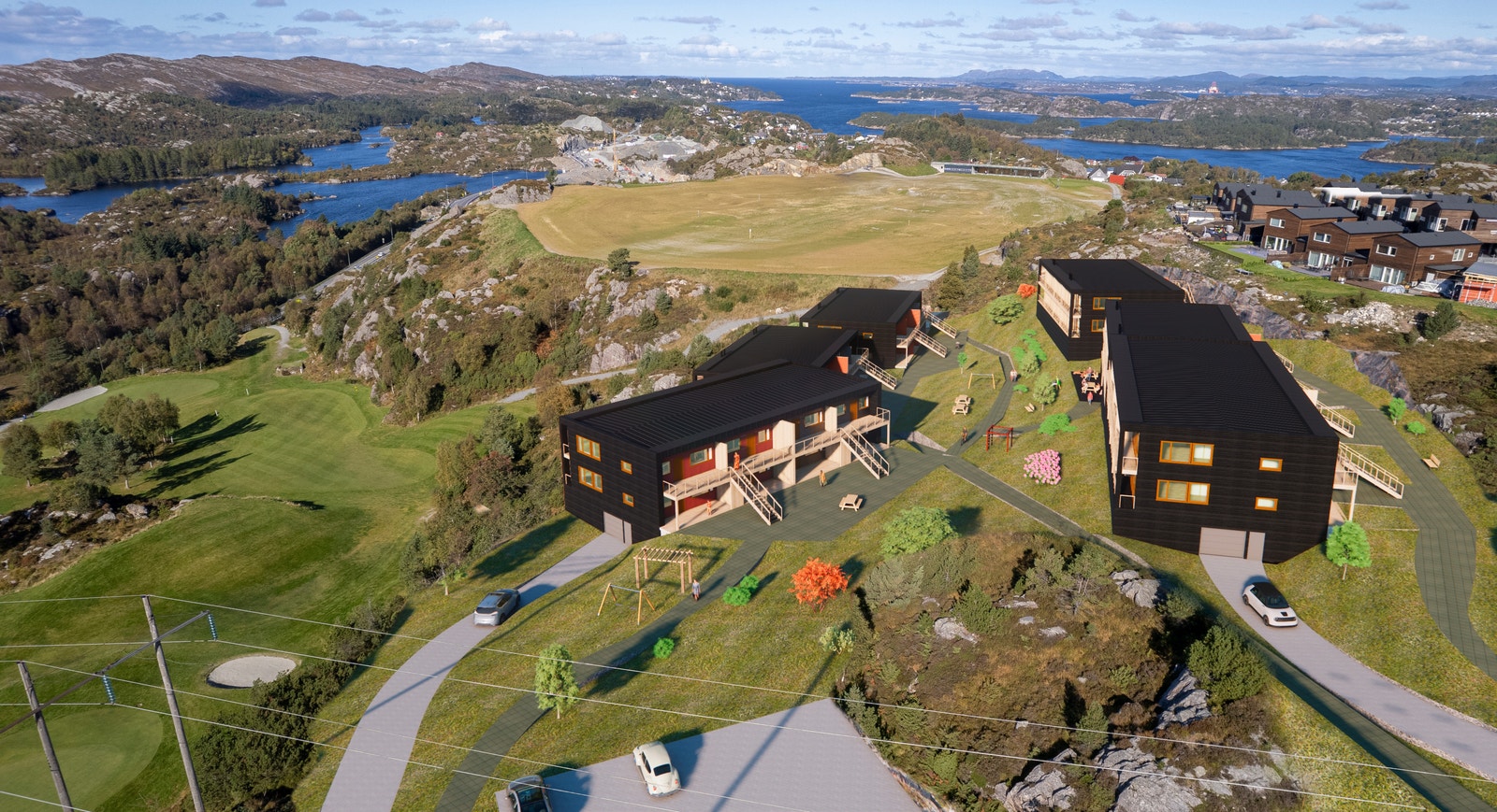 Flott utsikt fra de moderne og innholdsrike leilighetene som bare er 20 min unna Bergen (illustrasjon). Galleribilde