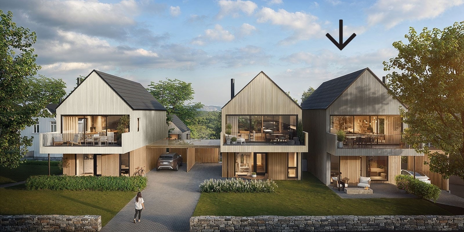 Byvilla fasade Galleribilde