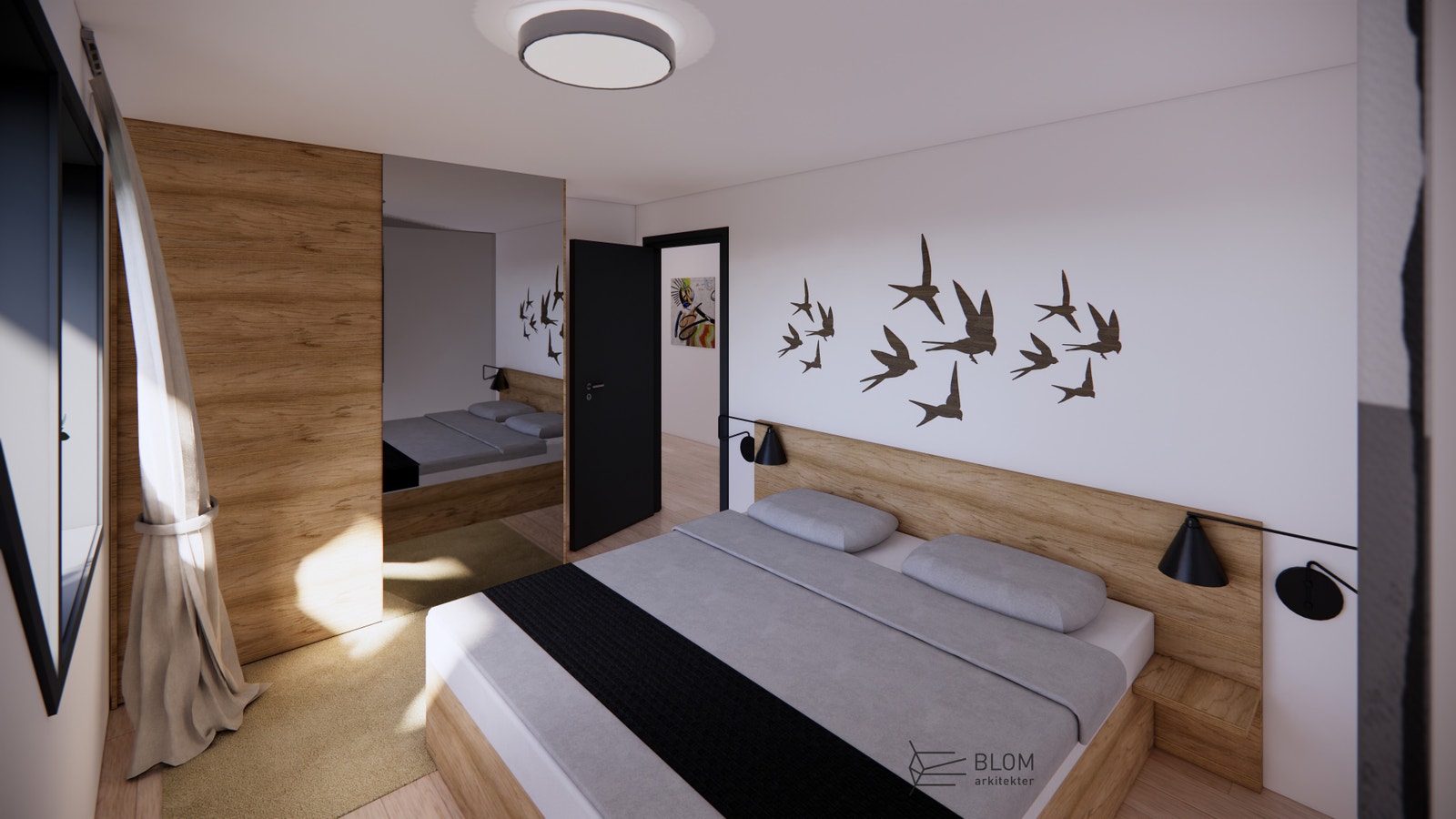 Leilighetene er planlagte med 3 soverom. Galleribilde