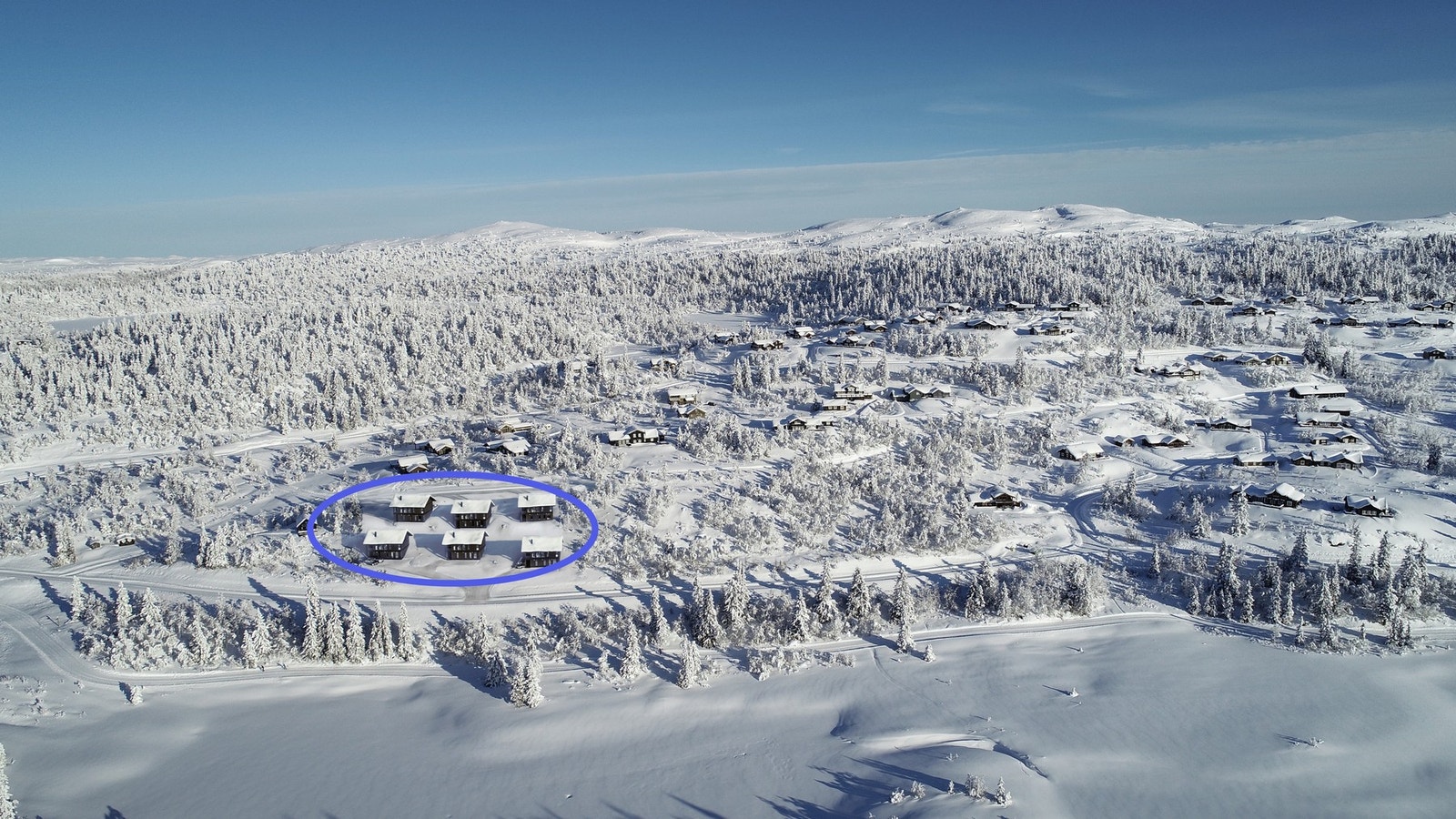 Hyttene ligger flott til i Storstøllie på Aurdalsåsen. Illustrasjonsfoto med prosjekterte hytter Galleribilde