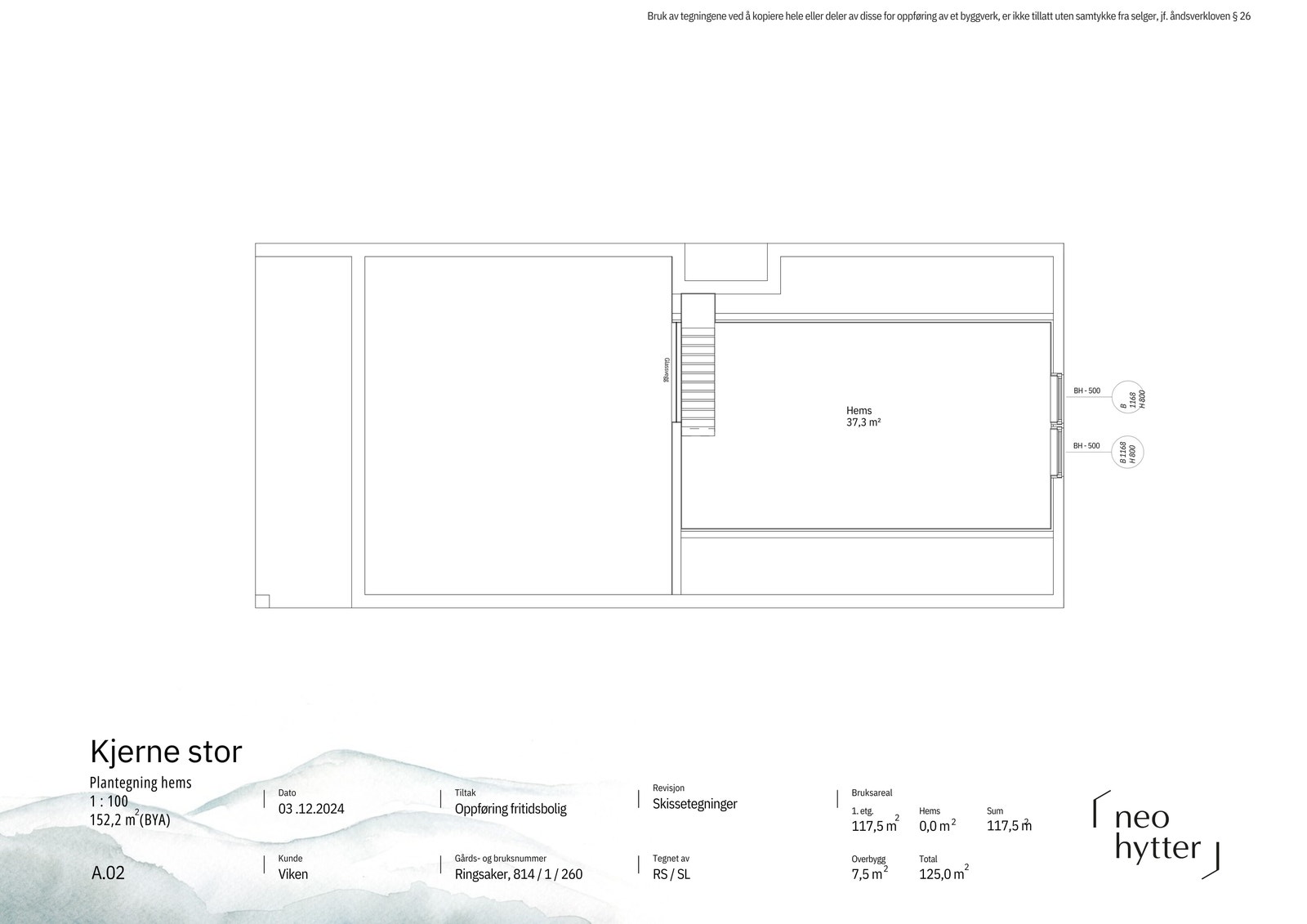 Planskisse hems Galleribilde