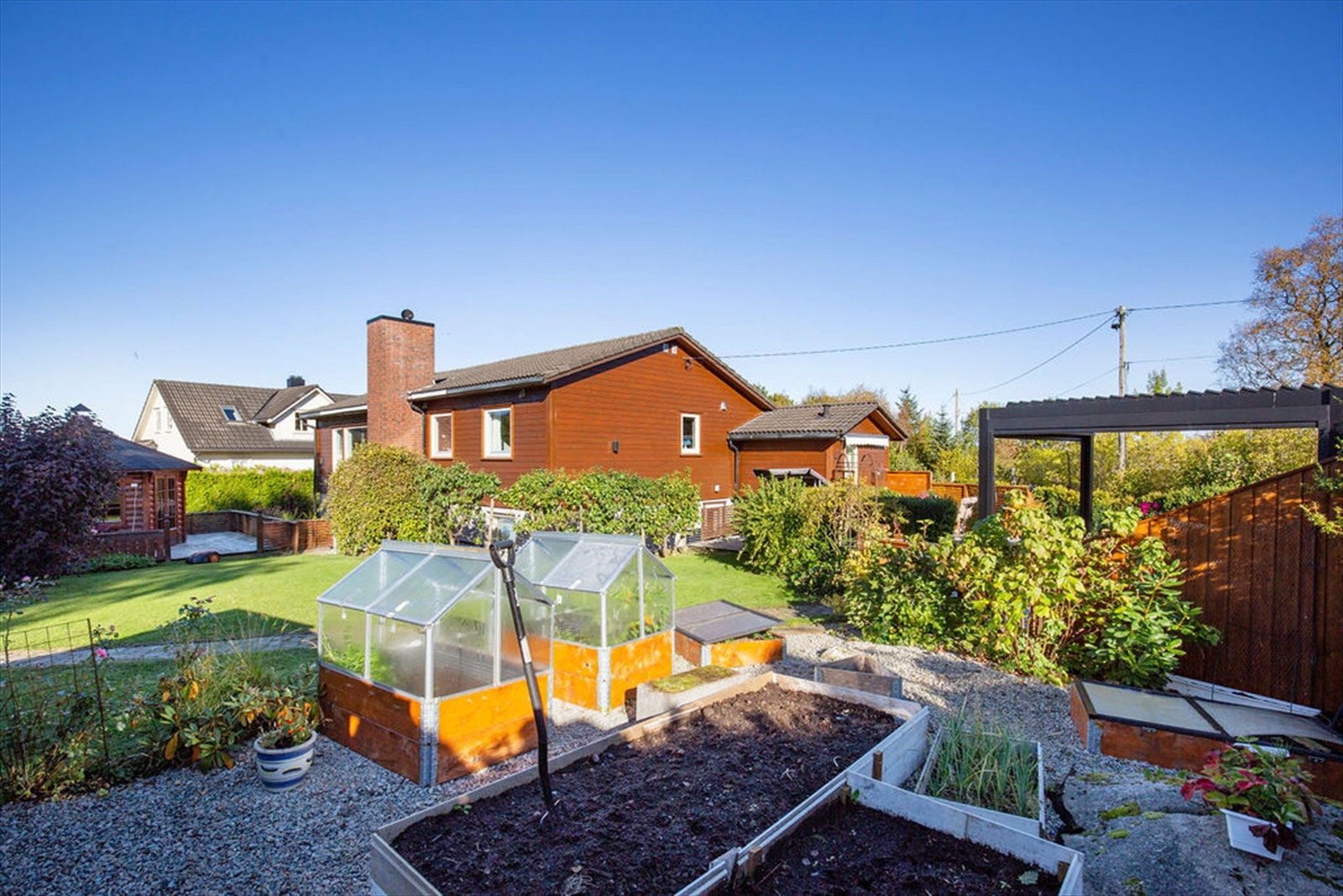 Hage med mye kjekk beplantning Galleribilde