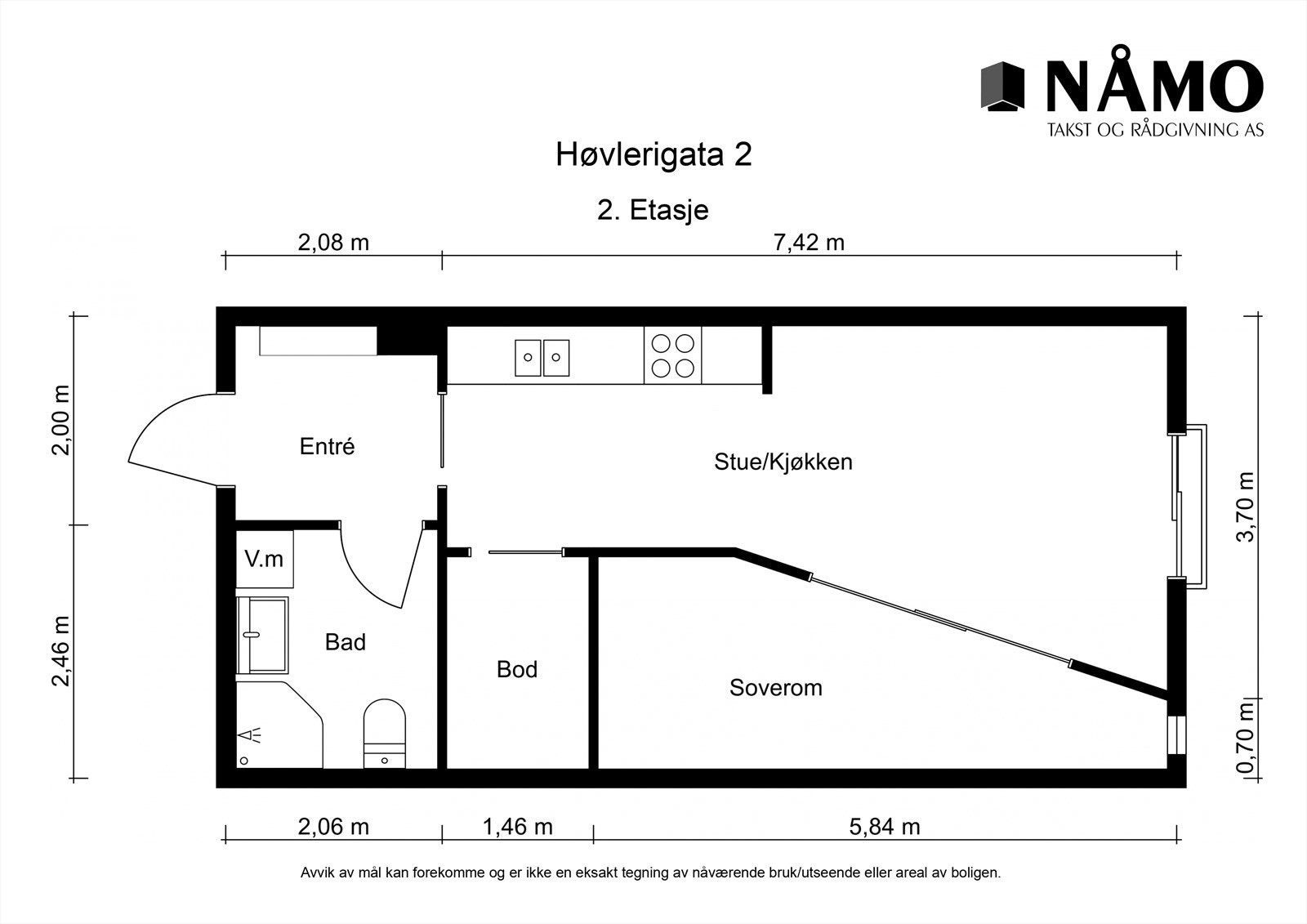 Floorplan letterhead - Høvlerigata 2 - 2. Etasje - 2D Floor Plan.jpg Galleribilde