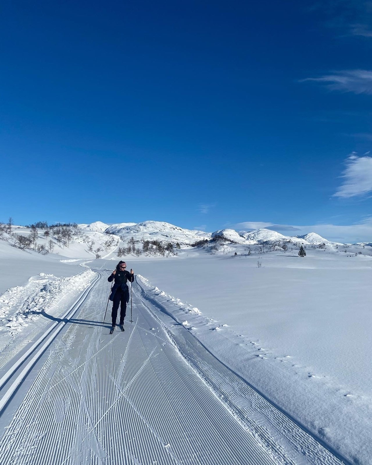 Kvamskogen har over 65 km preparerte skiløyper i sesongen. Galleribilde