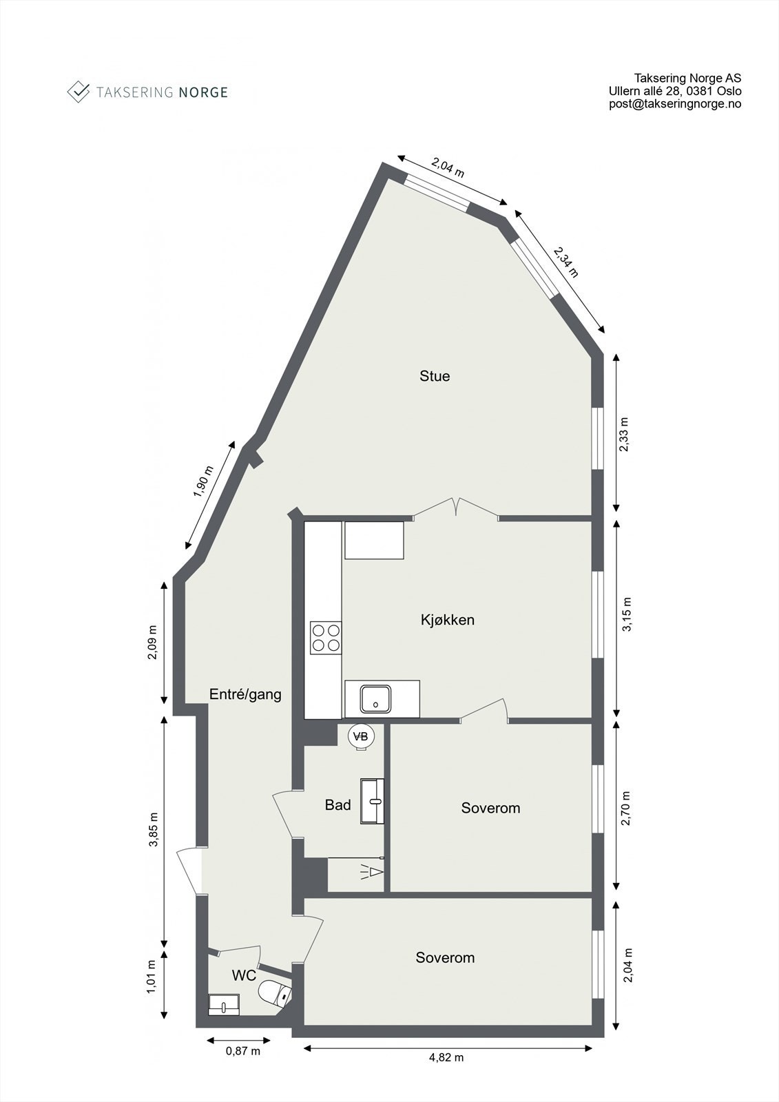 Alternativ plantegning for Sannergata 38 B. Galleribilde