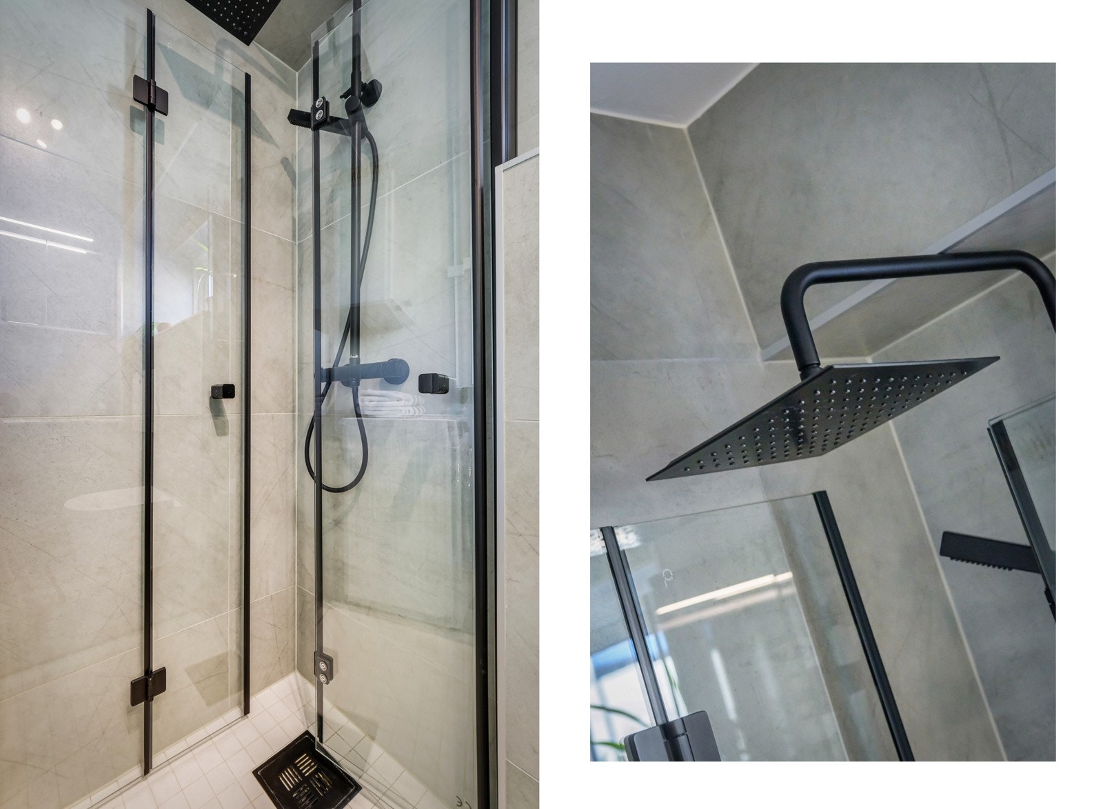 Badet er utstyrt med en herlig regnfallsdusj. Galleribilde
