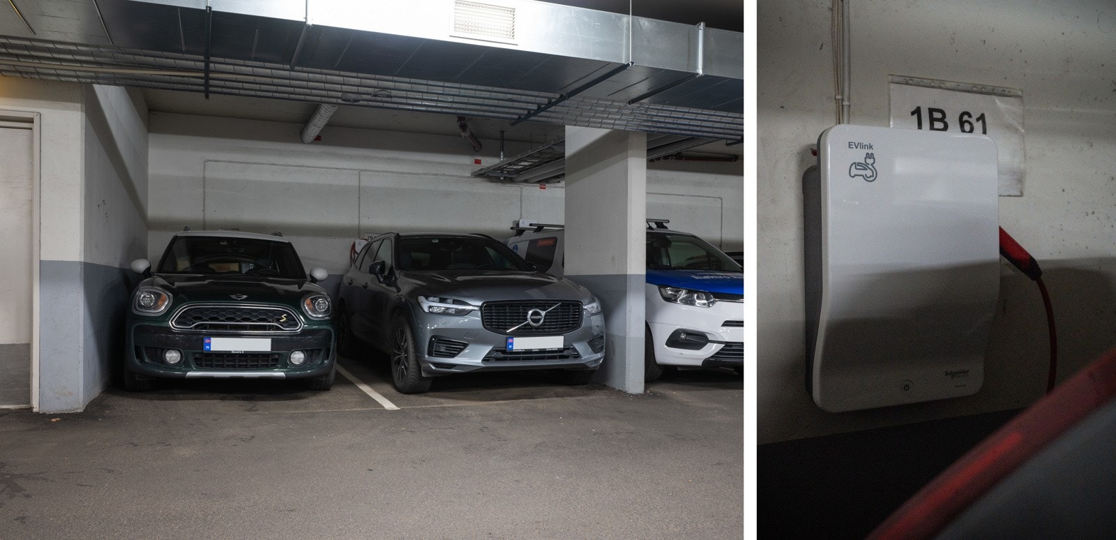 Nåverende eier har en parkeringsplass med el-lader i garasjeanlegg i kjeller. Denne medfølger ikke salget men kan kjøpes separat for kr. 650 000,- Galleribilde
