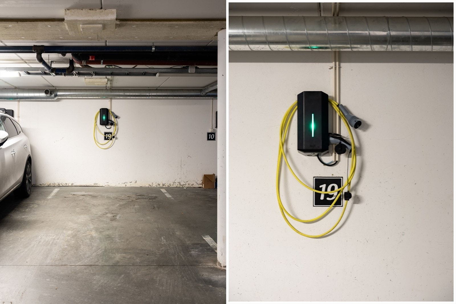 Det medfølger parkeringsplass i felles p-kjeller, hvor det er installert el-billader. Galleribilde