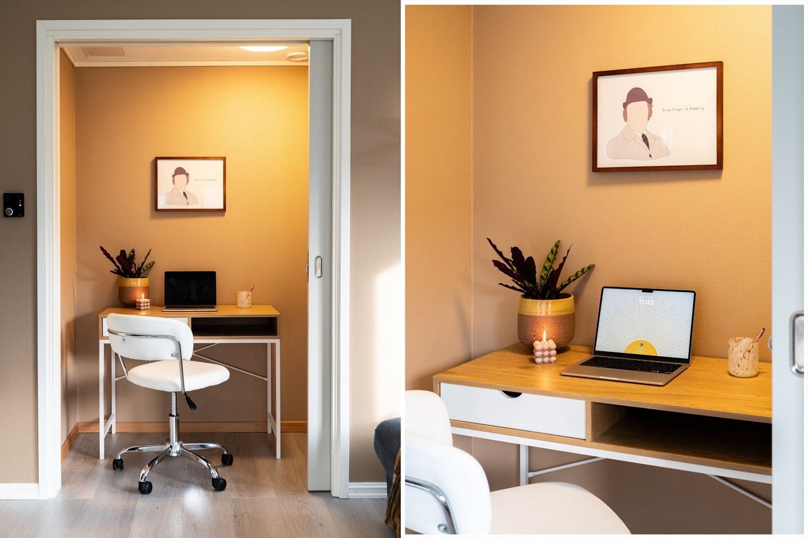 Den innvendige boden er i dag innredet som kontor. Det medfølger også ekstern bod i kjeller for ekstra oppbevaring. Den eksterne boden er av svært god størrelse, og har et areal på hele 7m². Galleribilde