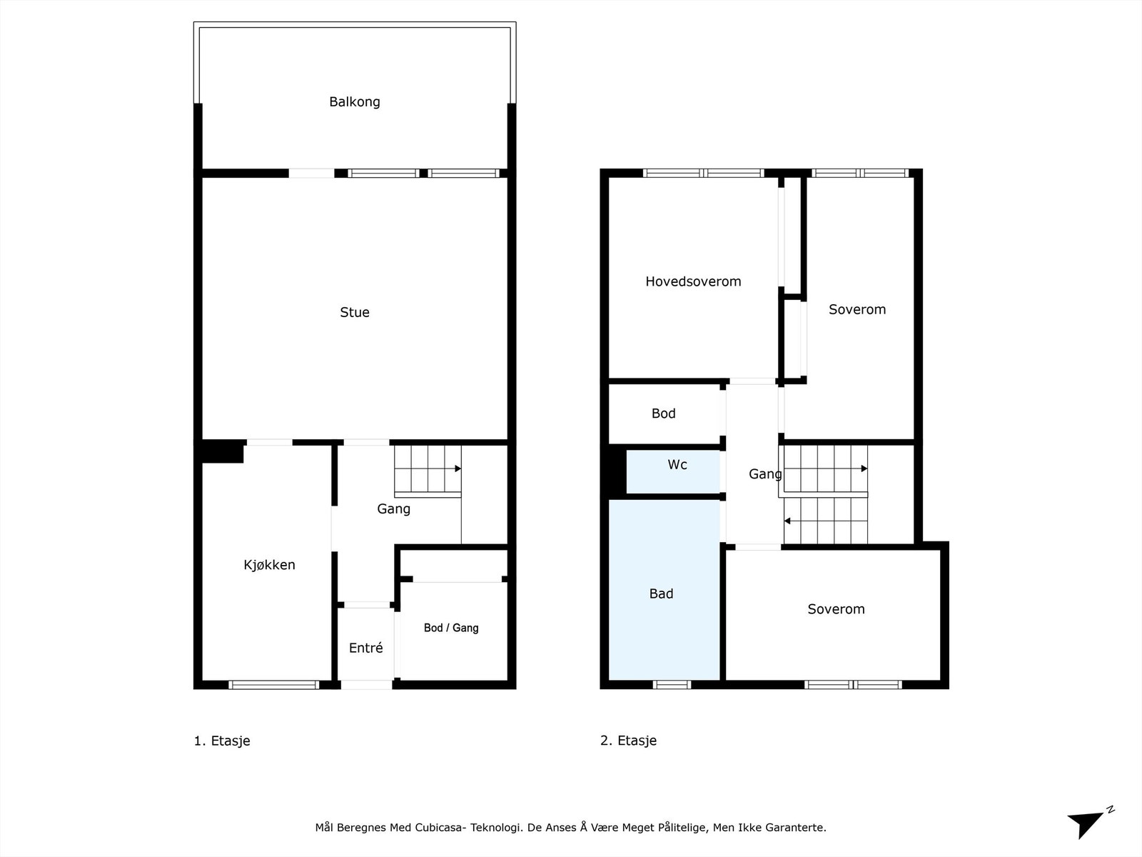 Plan 1 og 2 i leiligheten Galleribilde