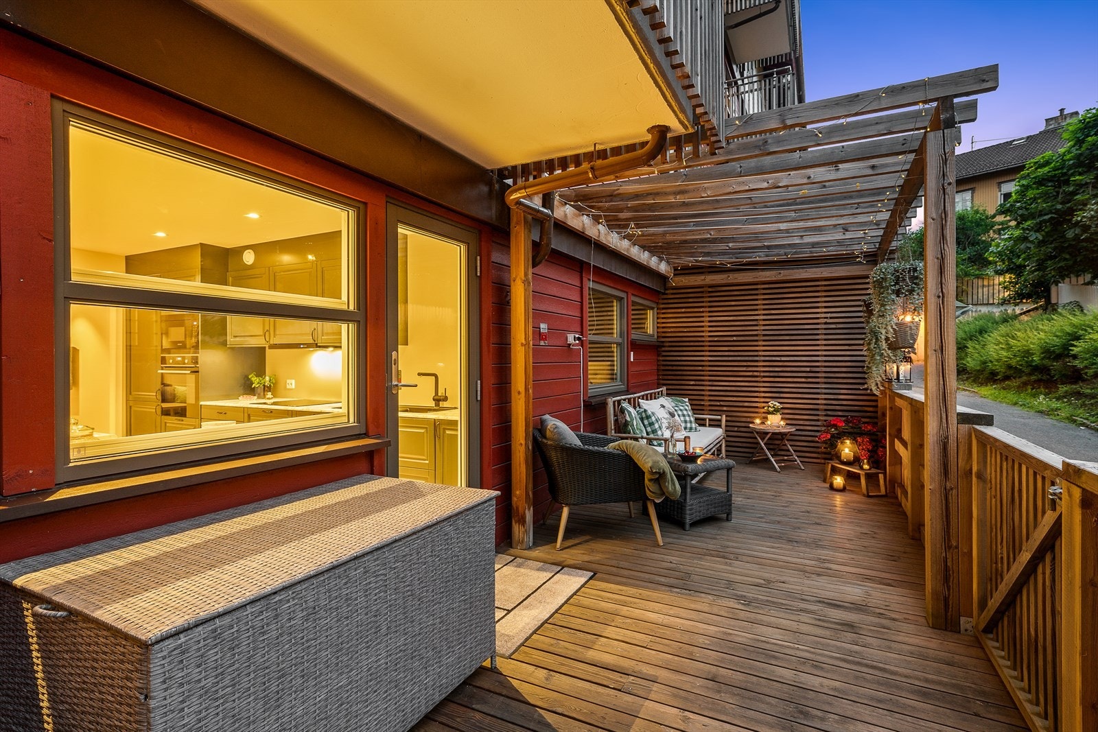 Terrassen måler 16 m2 Galleribilde