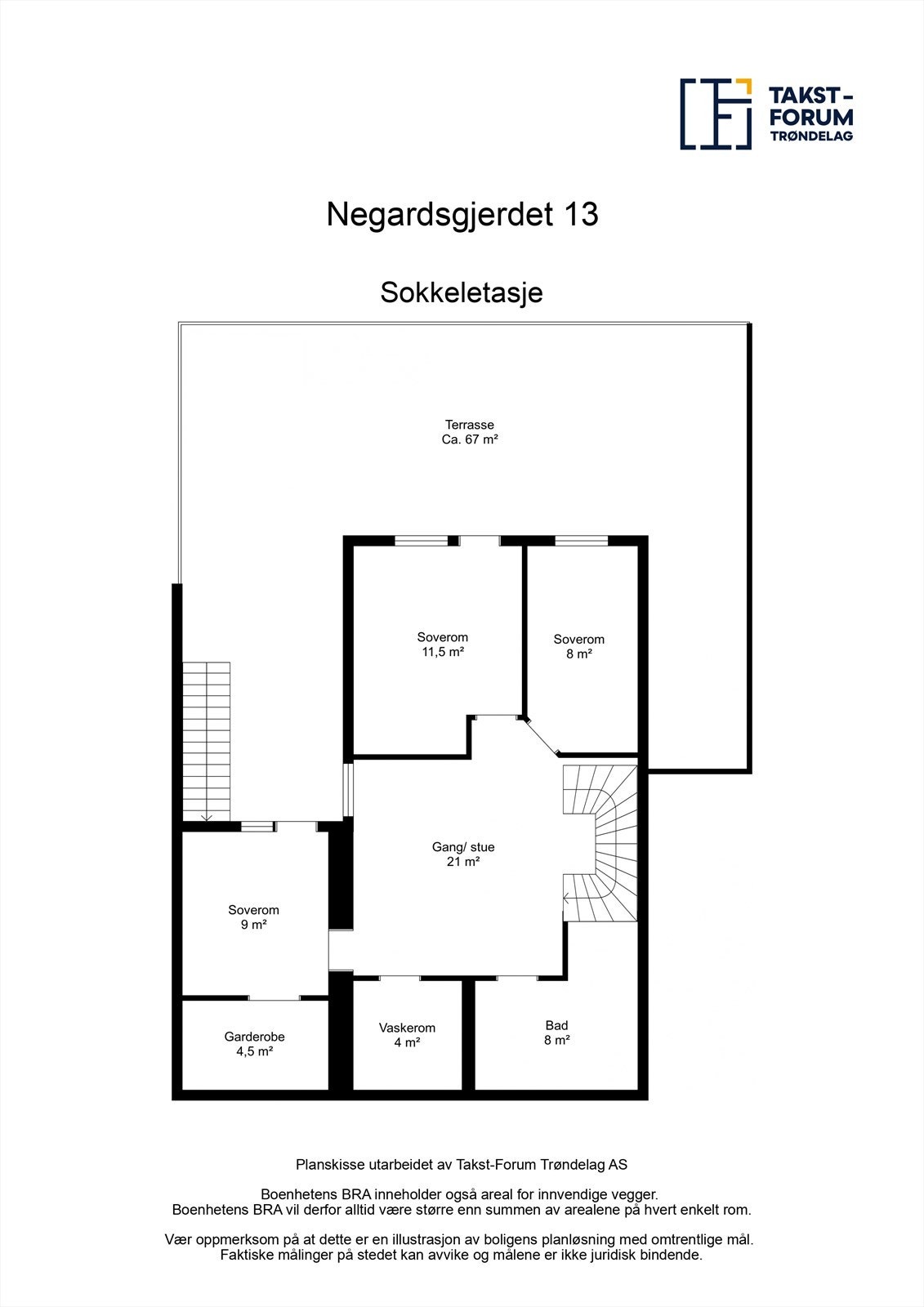 Planskisse - Sokkeletasje. Galleribilde