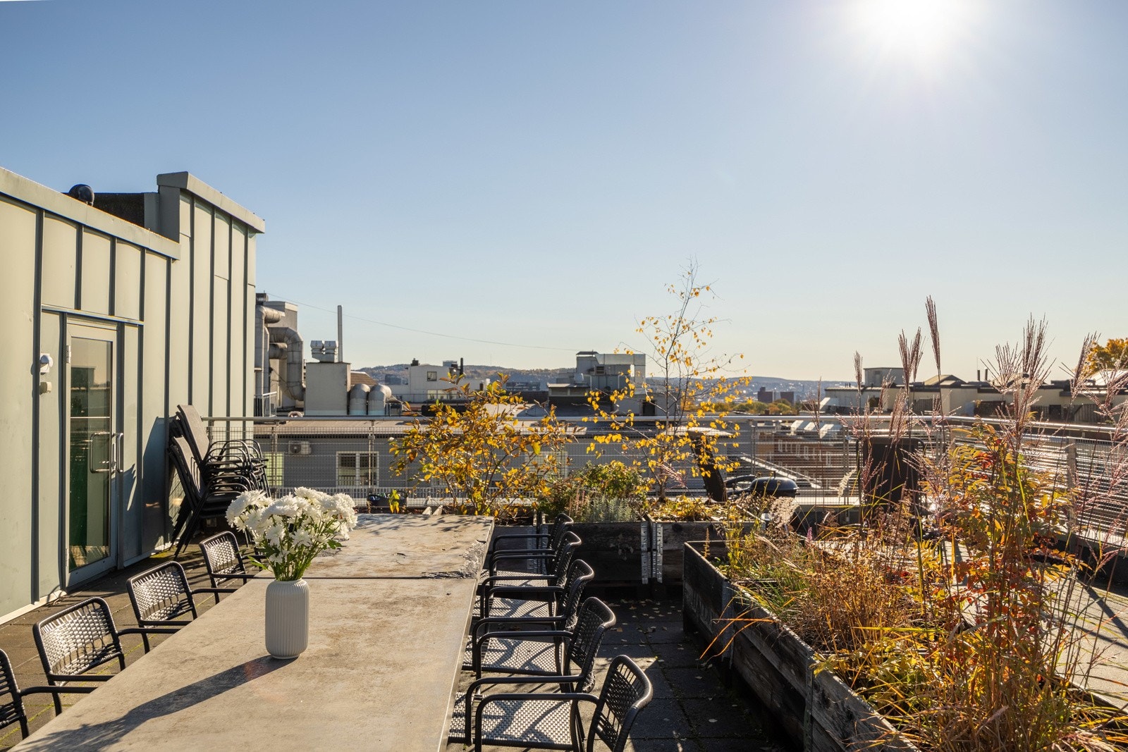 Terrassen er romslig og har flere utemøbler som alle beboerne kan benytte. Galleribilde