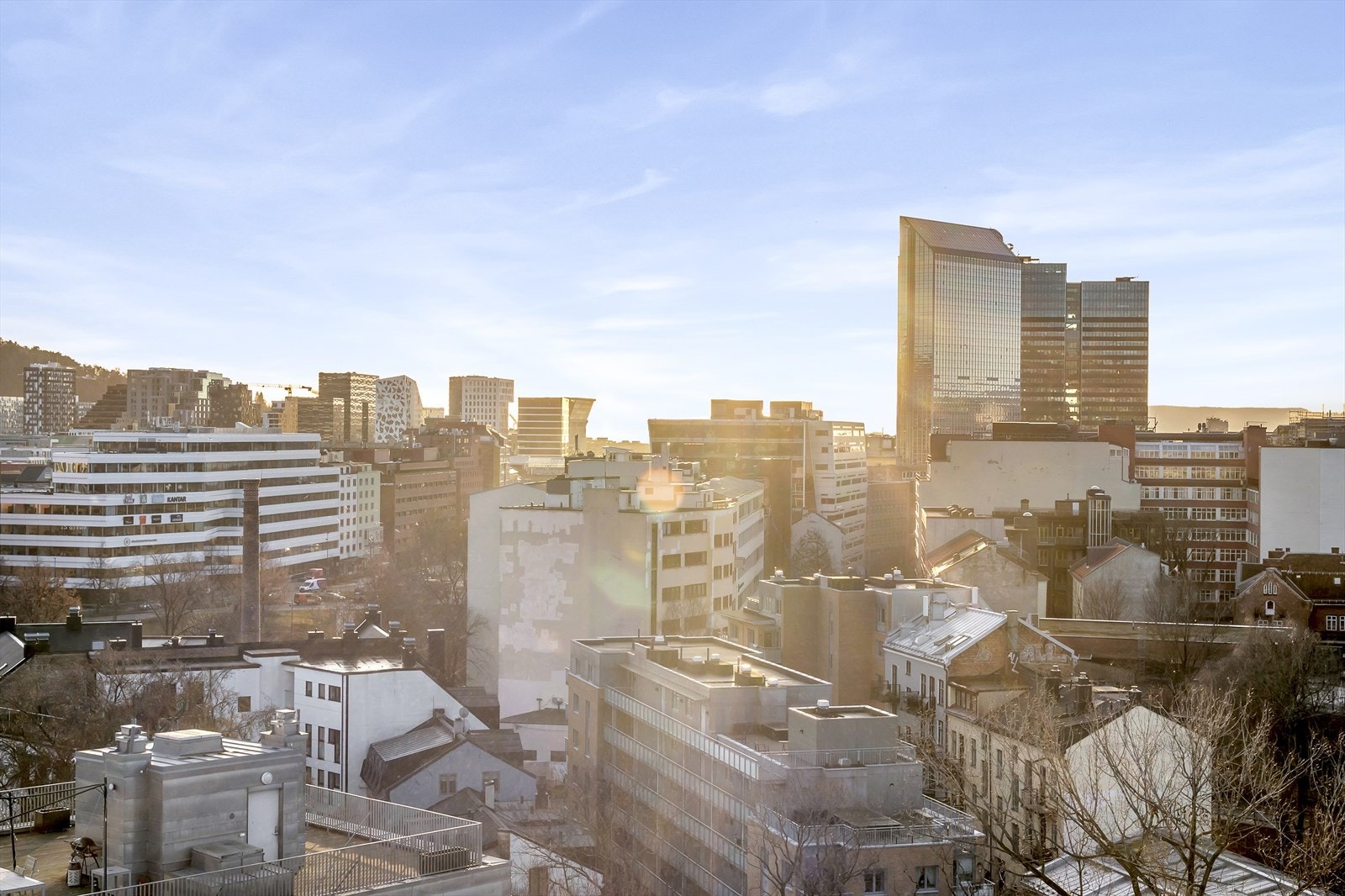 Takterrassen ligger i byggets 9. etasje. Galleribilde