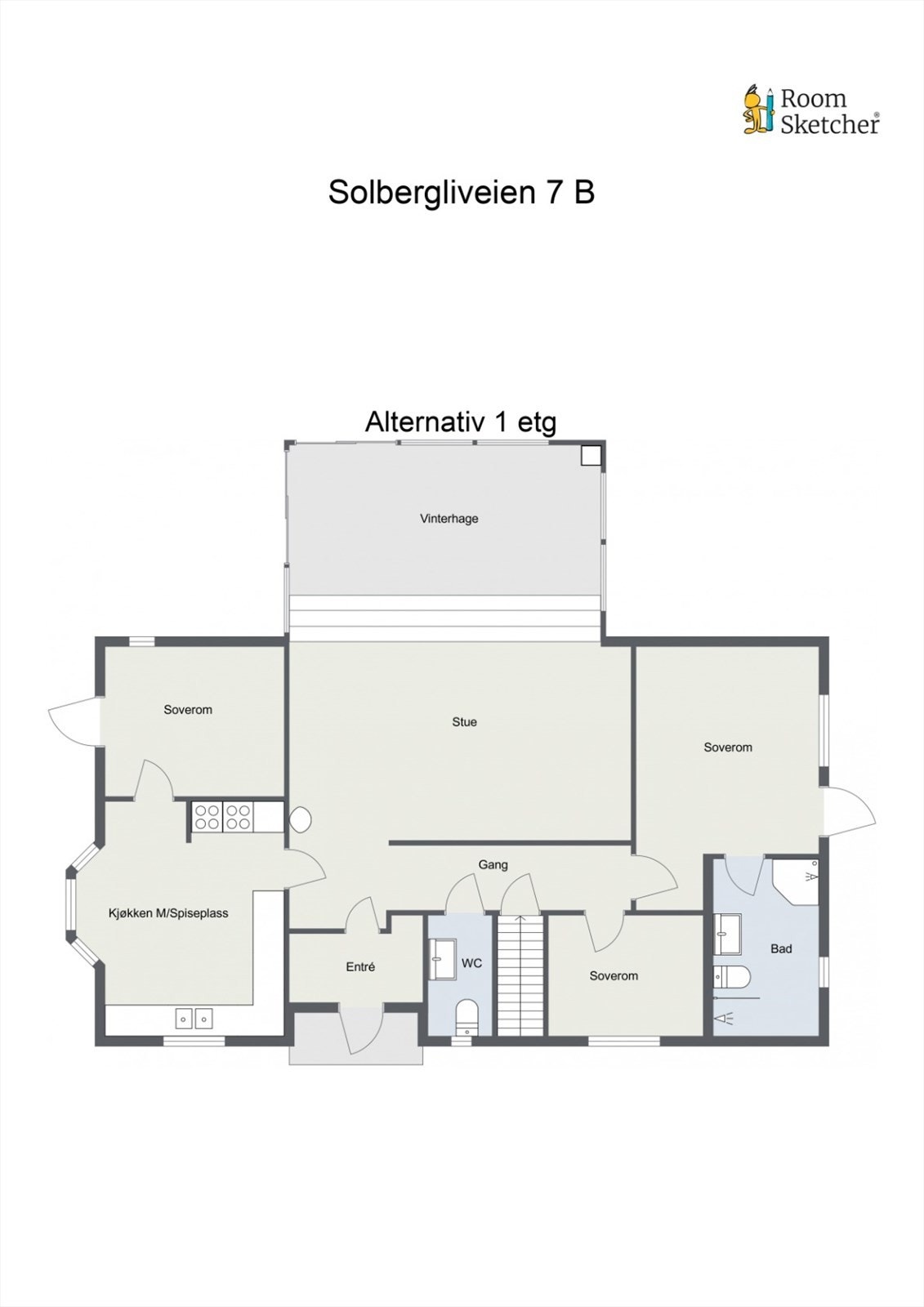Alternativ planløsning 1. etasje. Galleribilde