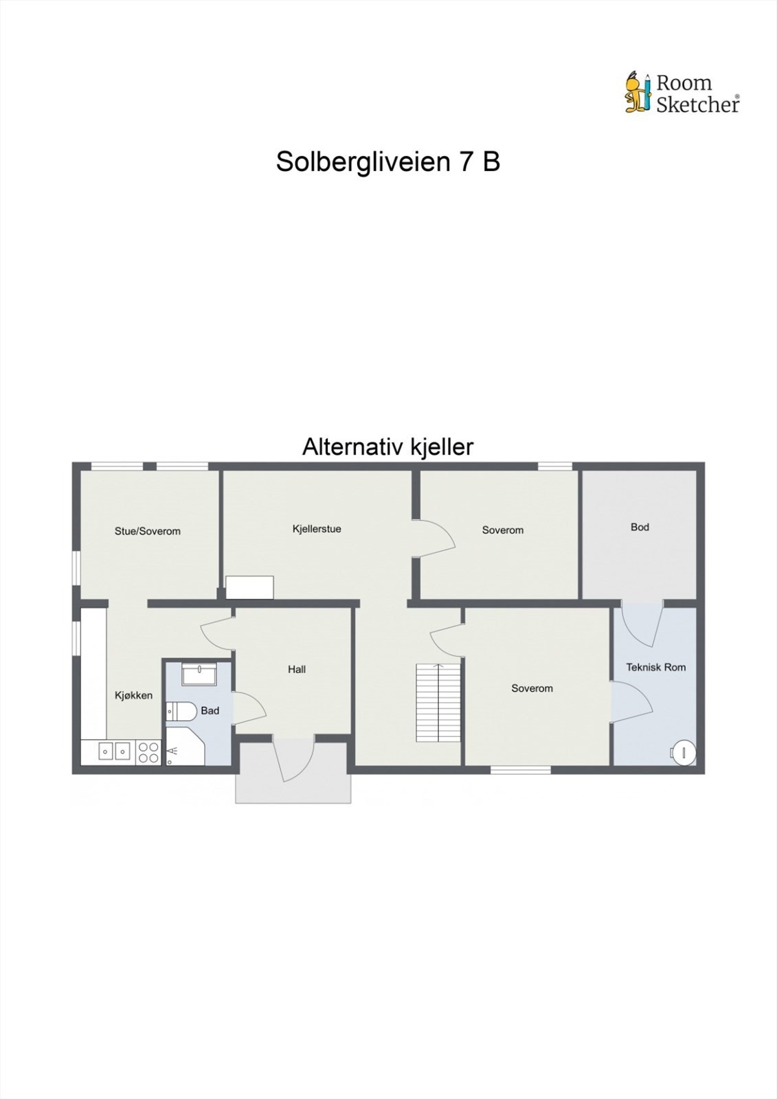 Alternativ planløsning kjelleretasje. Galleribilde