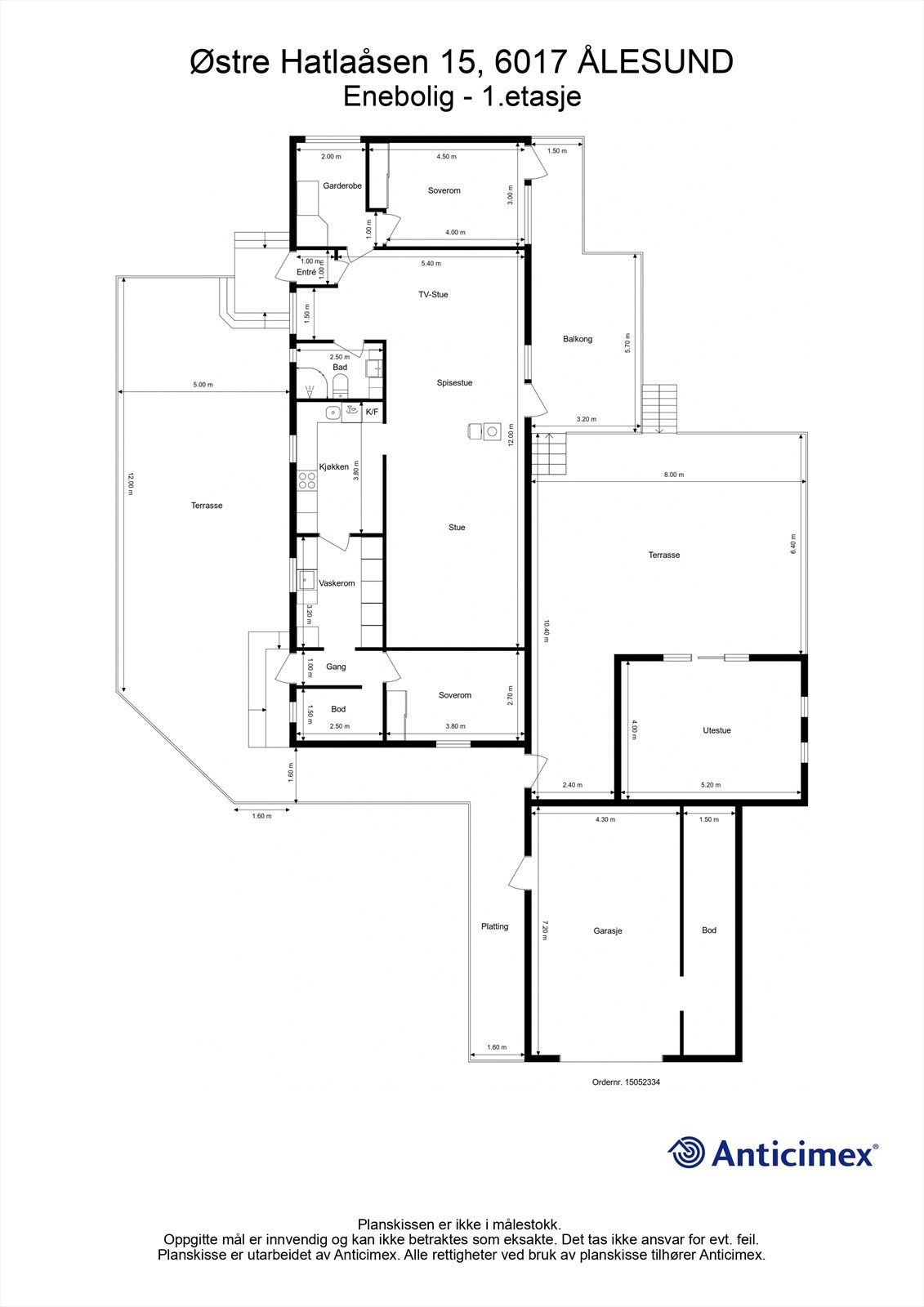 Målsatt plantegning Galleribilde