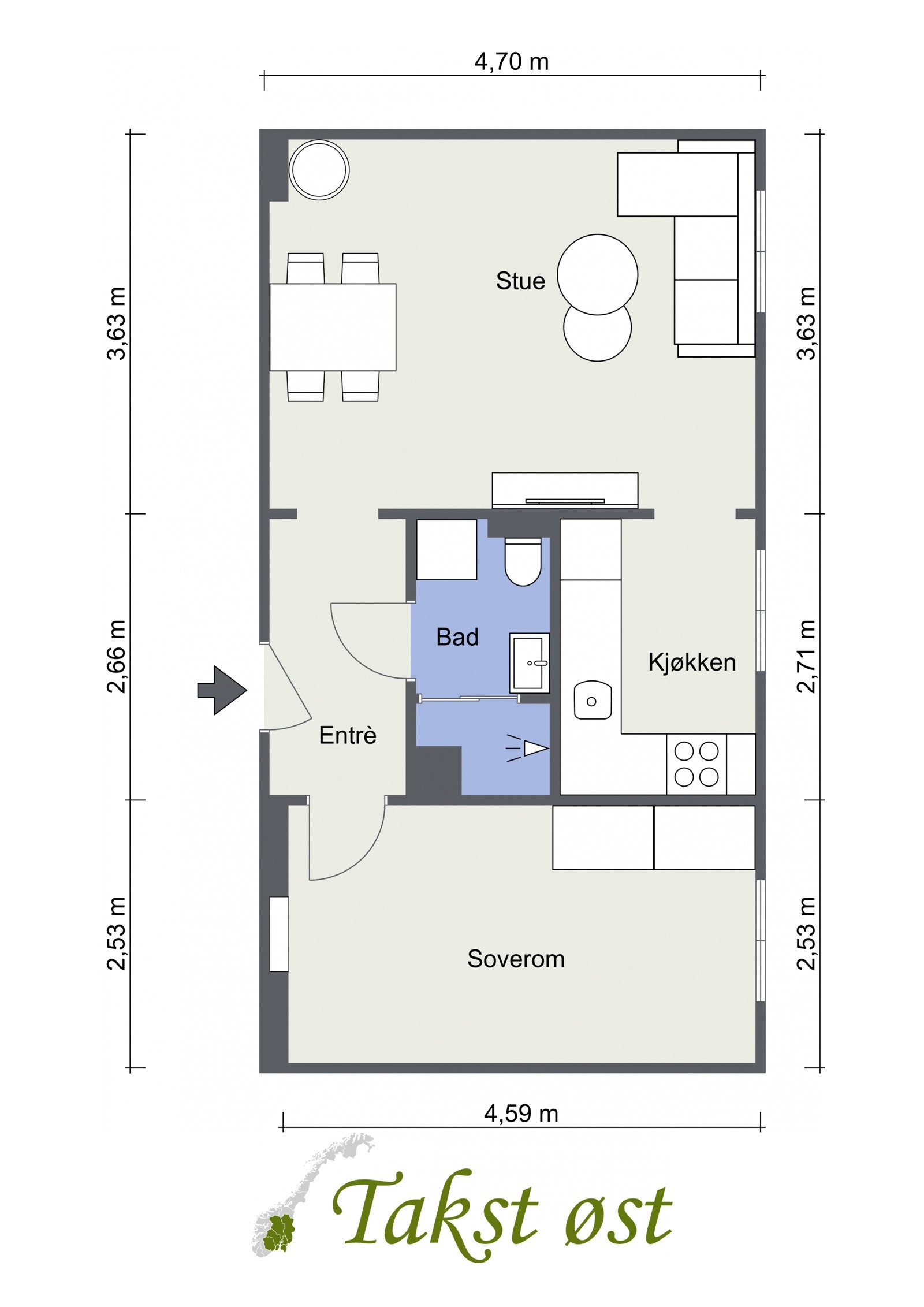 Vi kjører på med leilighetens planskisse, slik at du får orientert deg litt - avvik kan forekomme. Galleribilde