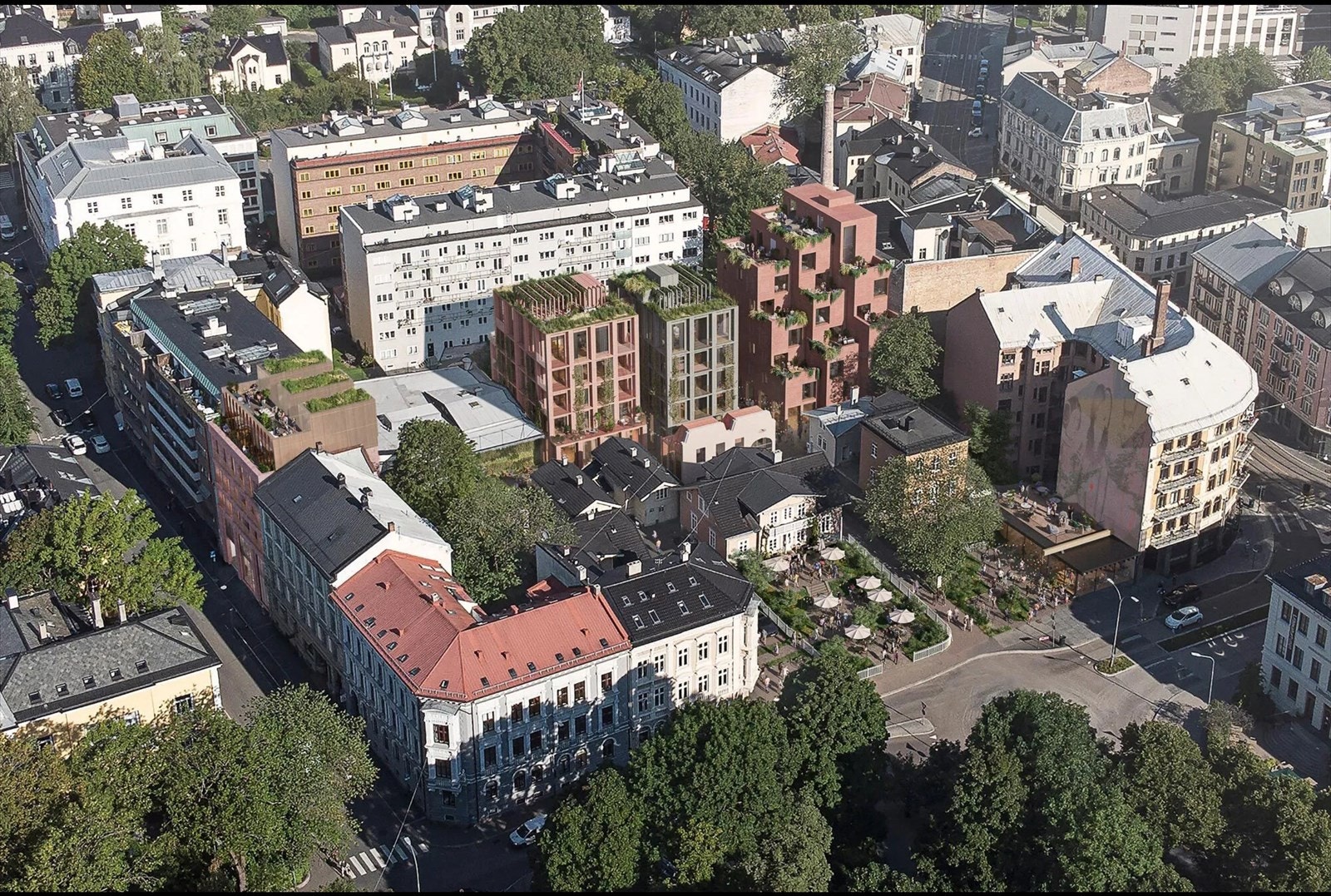 Utbygging på naboeiendom, illustrasjon hentet fra plansak. Endringer kan komme, illustrasjonen er fra reguleringssaken. Galleribilde