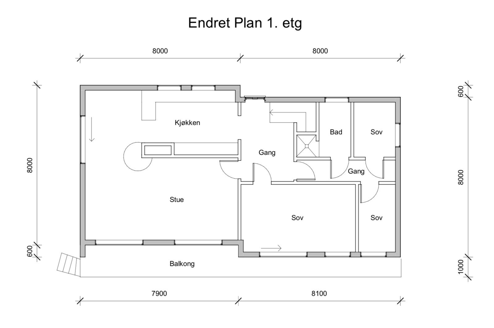Plantegning 1.etasje Galleribilde
