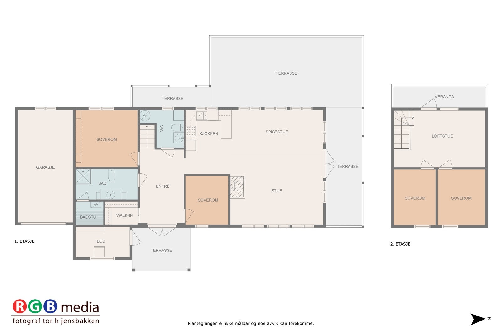 Plantegning hovedplan og lofstplan. Galleribilde