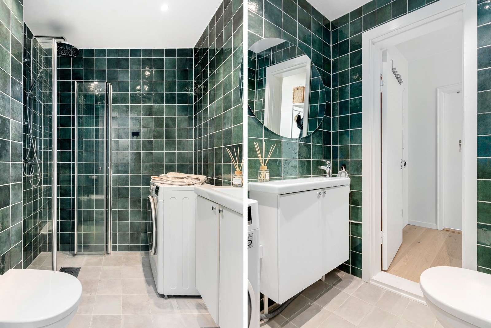 Baderom pusset opp i 2022 med bl.a. ny membran, rør-i-rør system og nytt sluk med klemring. Galleribilde