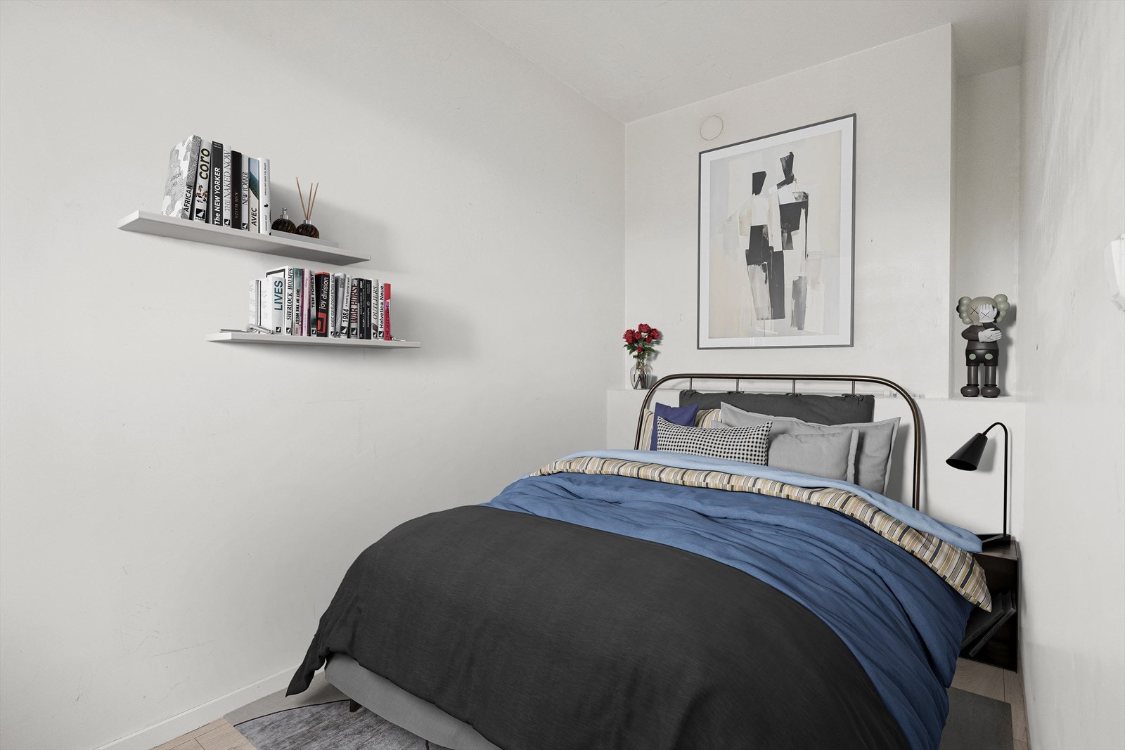 Digital styling | Soverommet har plass for seng og oppbevaringsmøbel Galleribilde