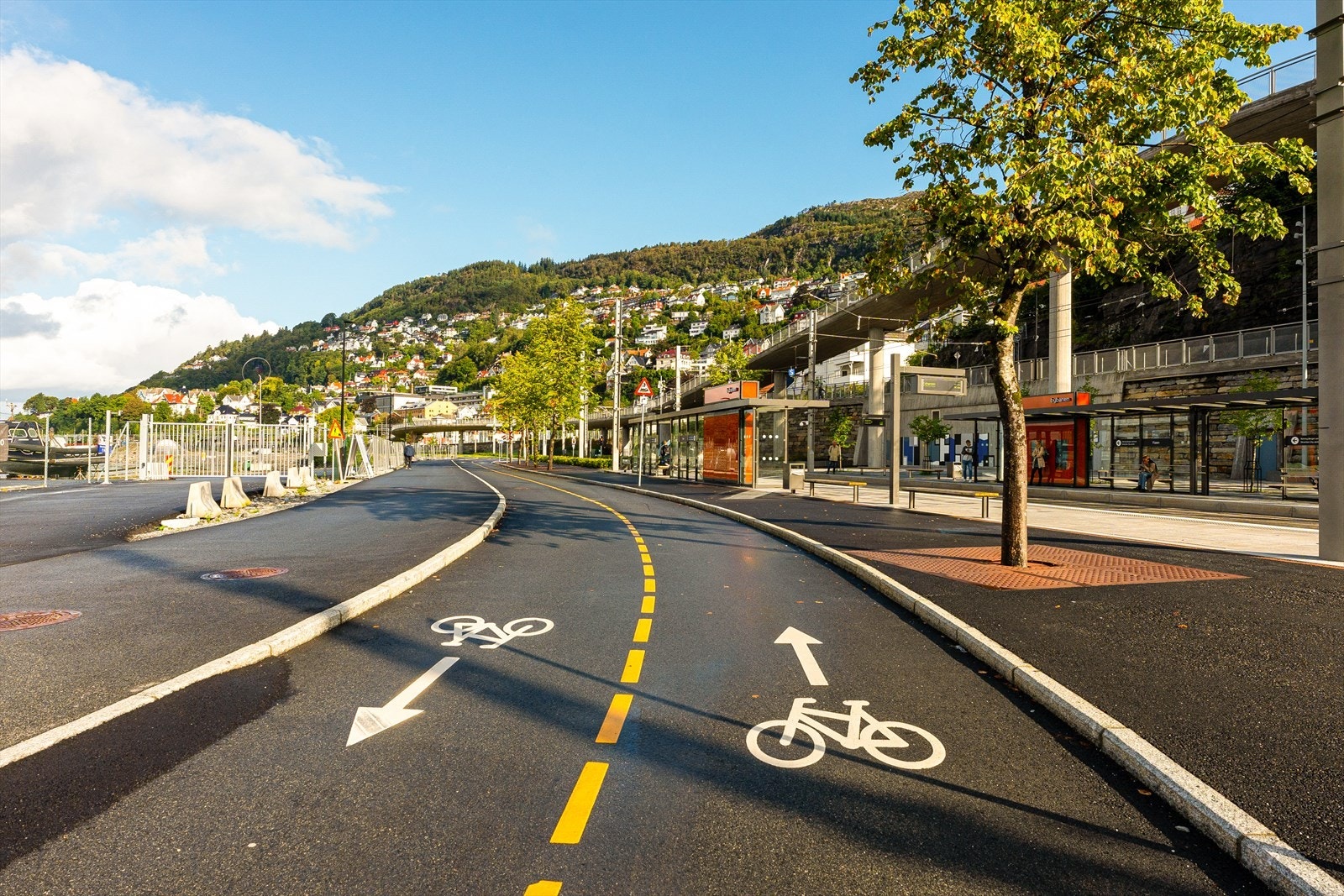 Det er også flott sykkelsti inn til Bergen Sentrum. Galleribilde