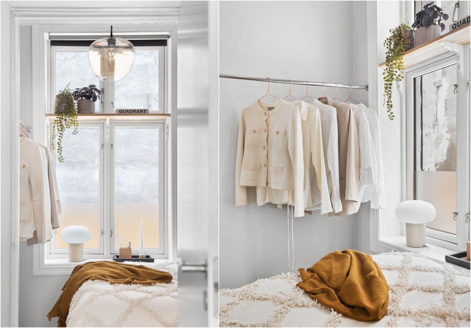 Rom mot rolig, lukket bakgård er i dag innredet som soverom. Galleribilde