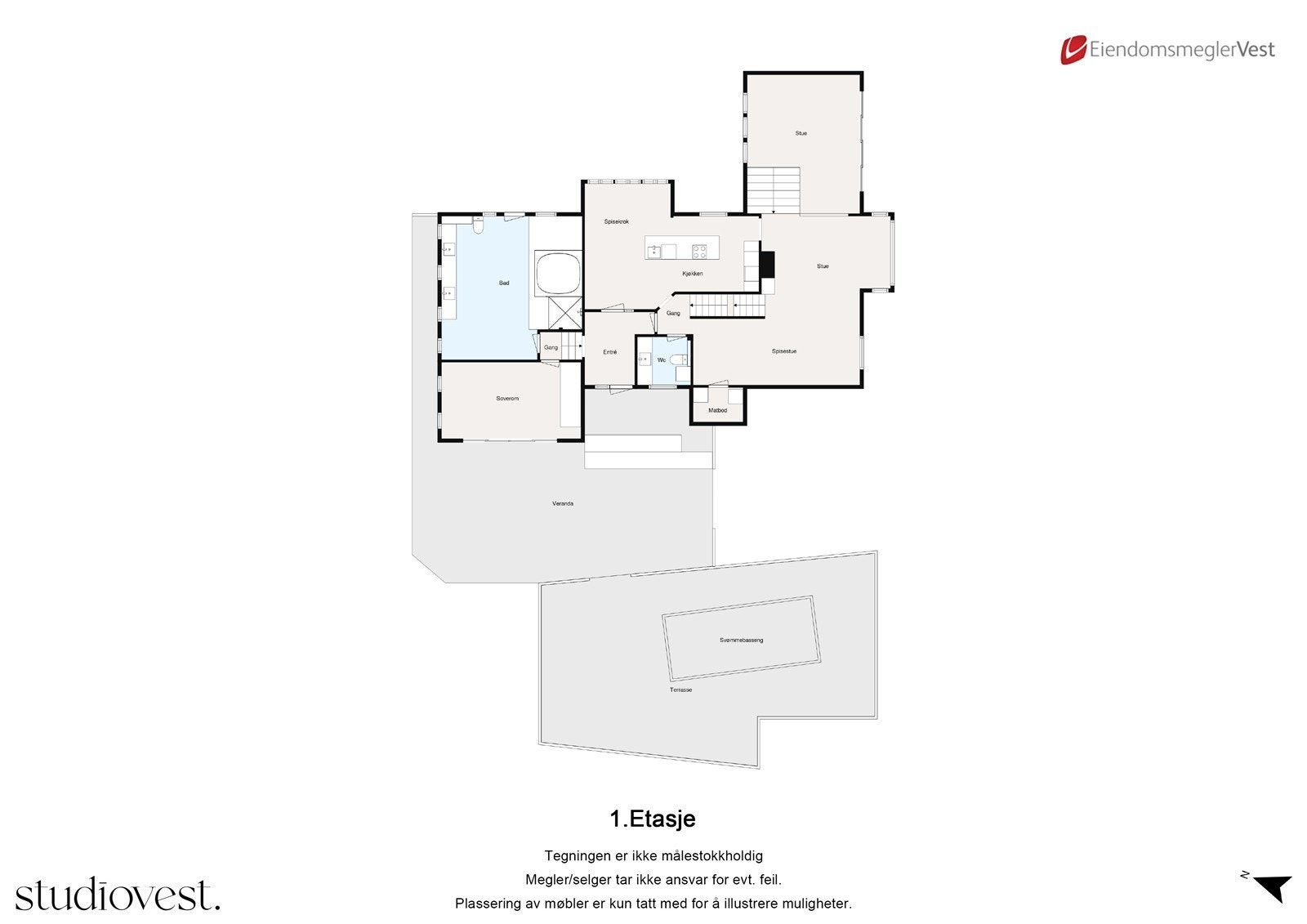 Plantegning 1. etasje. Galleribilde