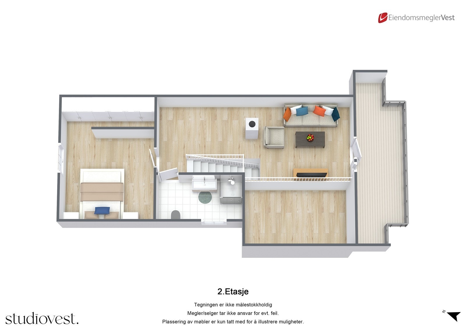 Plantegning 3D 2. etasje. Galleribilde