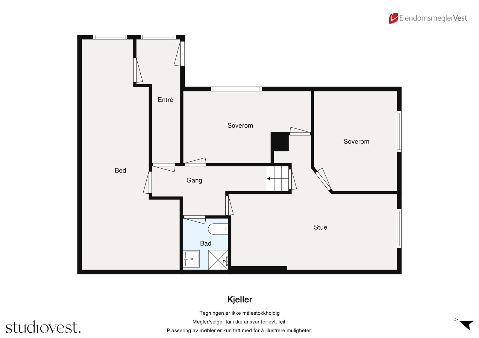 Plantegning underetasje. Galleribilde